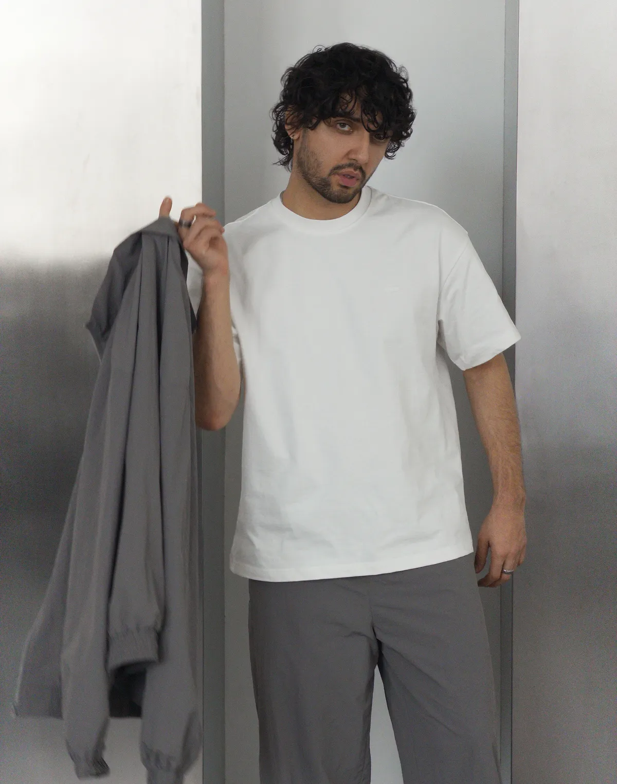 Комплект чоловічій з плащової тканини зіпер та джогери, графіт - Фото 3