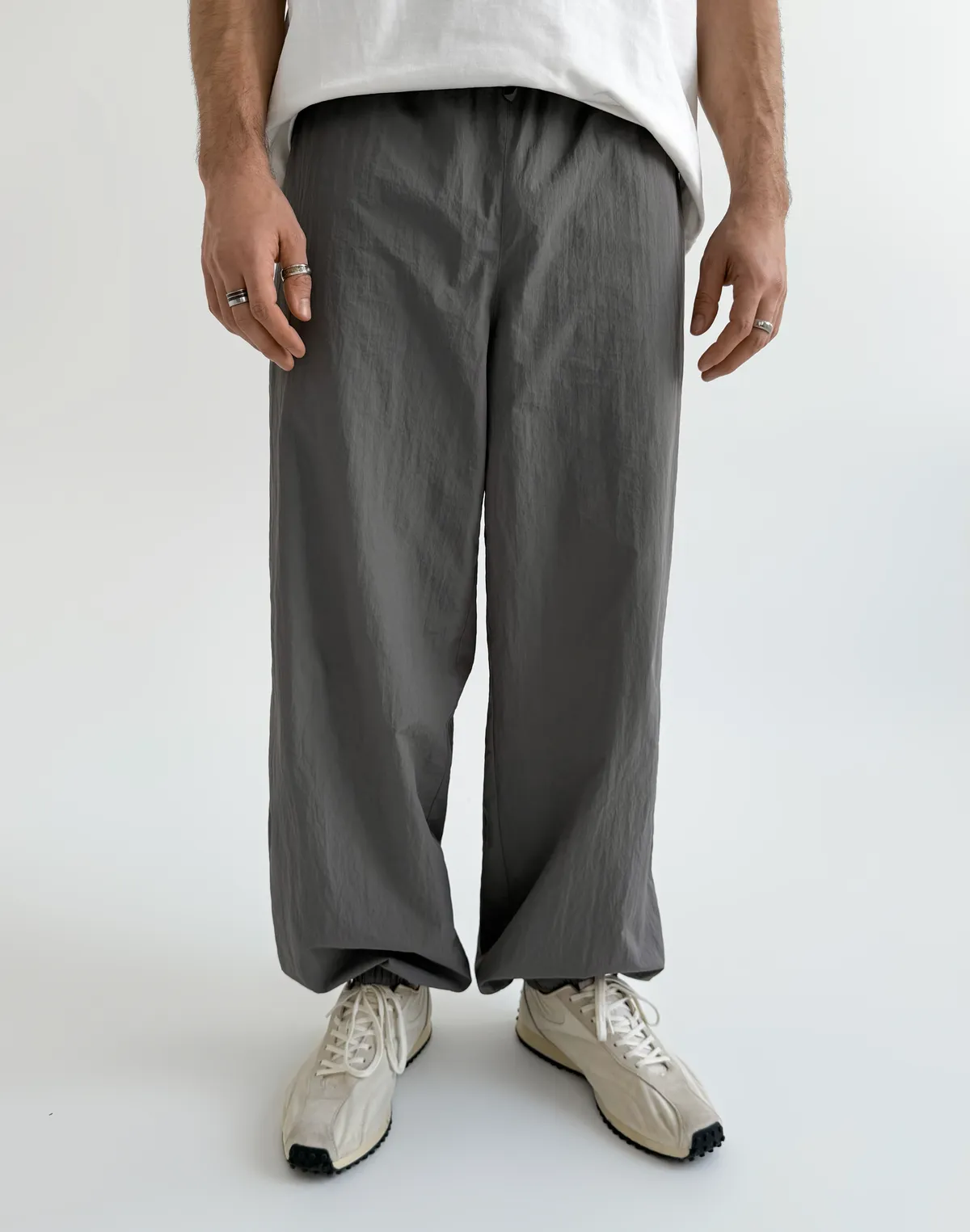 Джогери чоловічі з плащової тканини, графіт - Фото 1