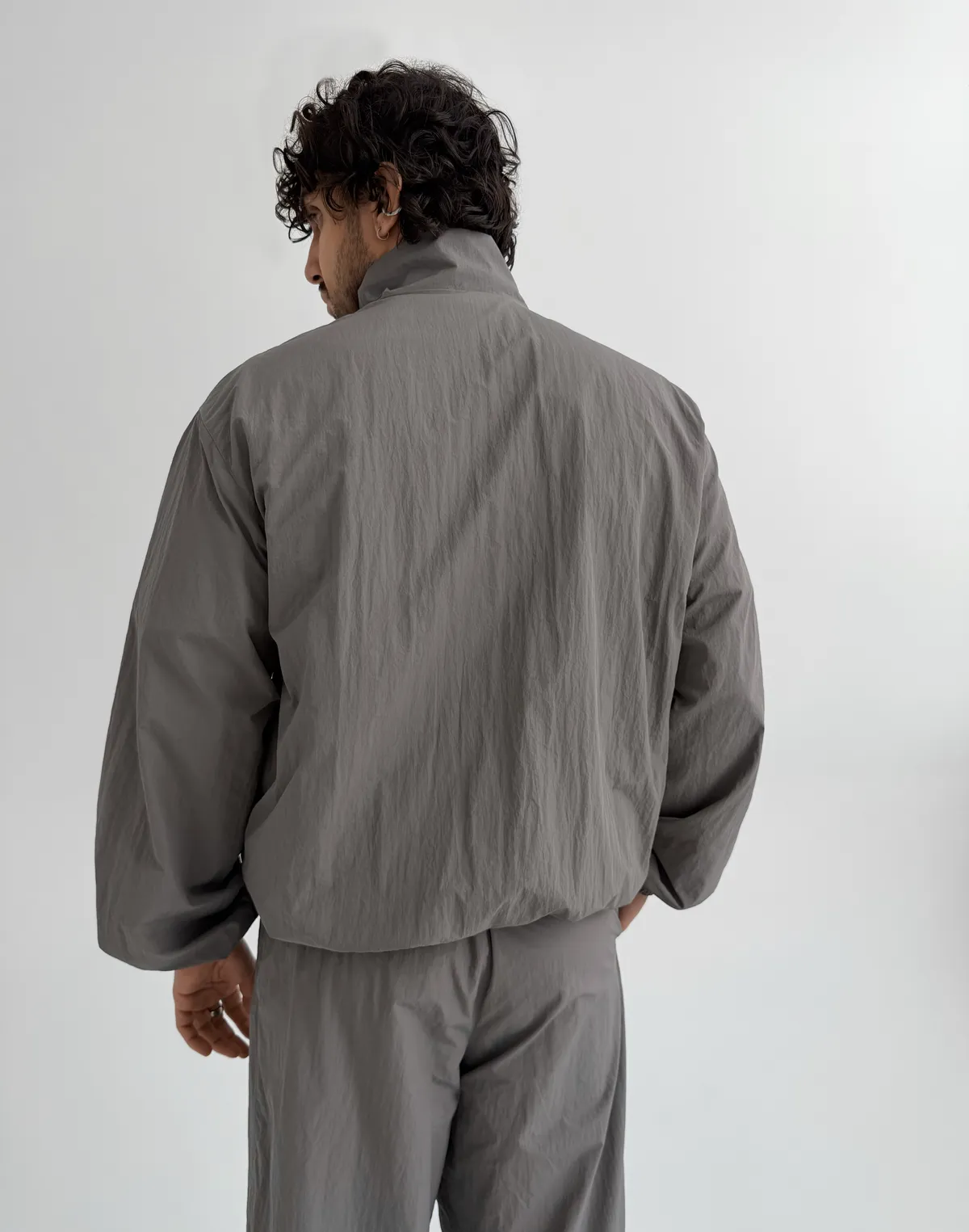 Зіпер чоловічий з плащової тканини, графіт - Фото 2