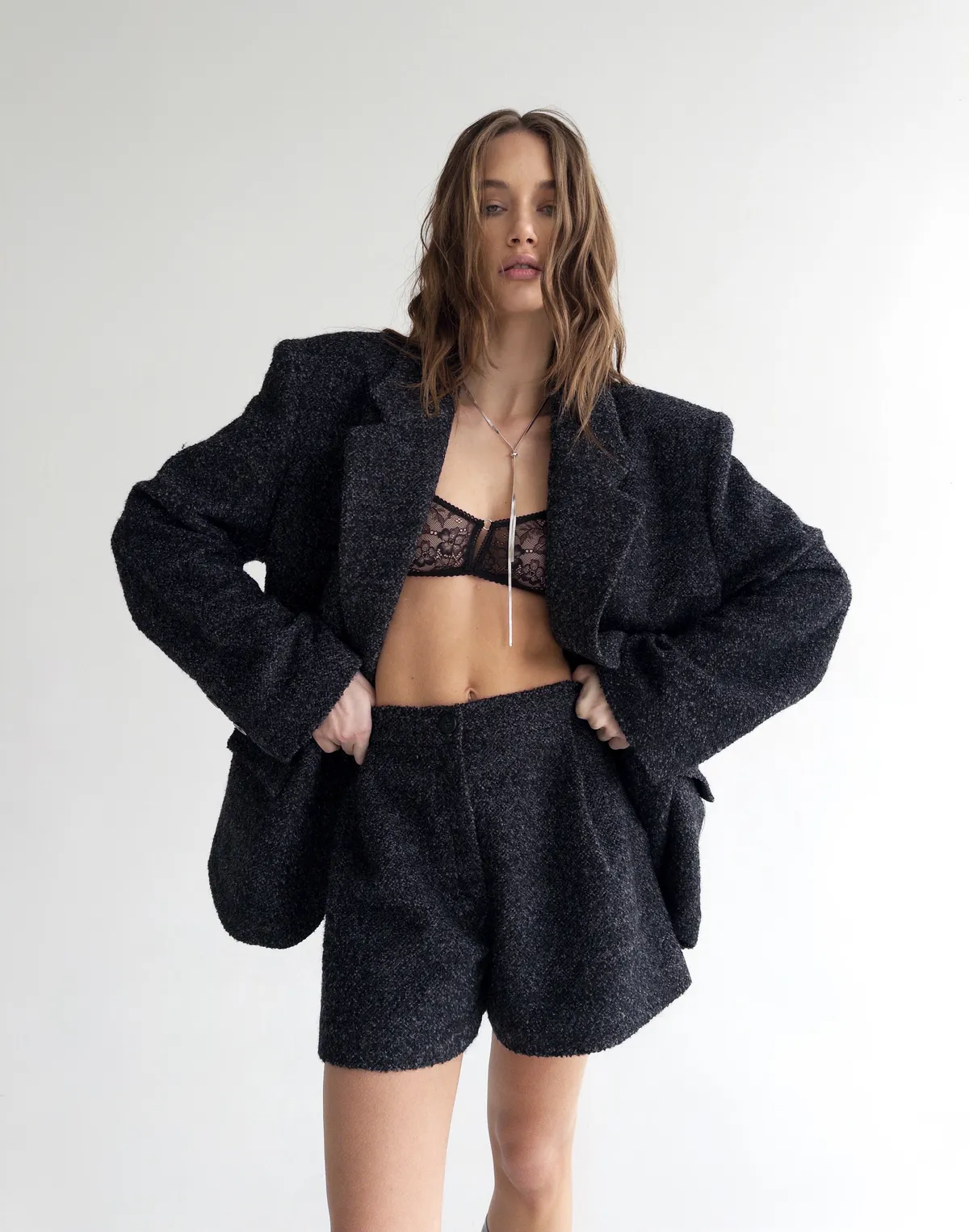 Шорти міні з вовною у складі, чорні - Фото 5