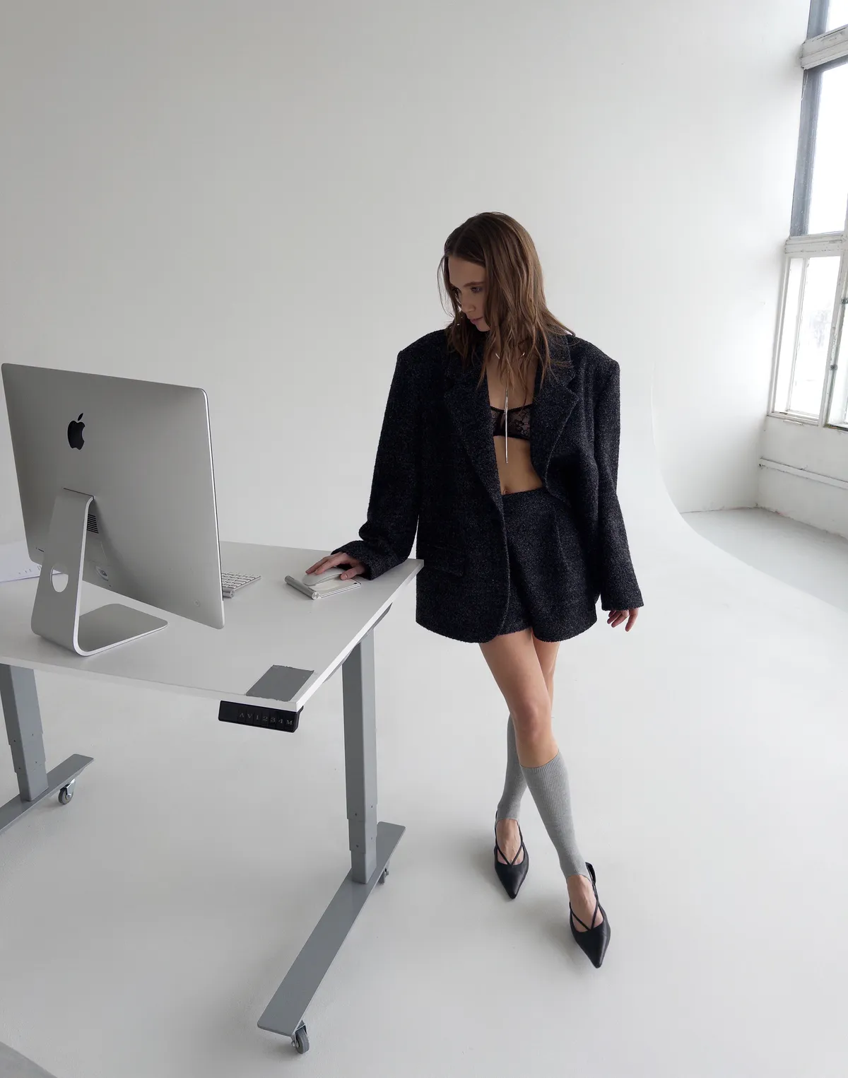 Шорти міні з вовною у складі, чорні - Фото 7