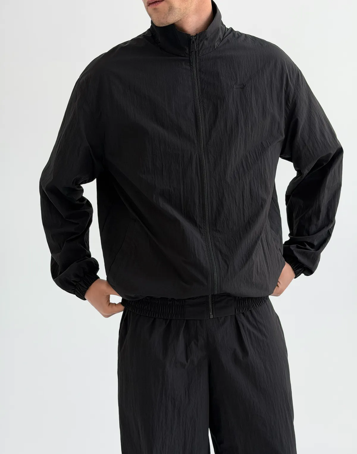 Зіпер чоловічий з плащової тканини, чорний - Фото 1