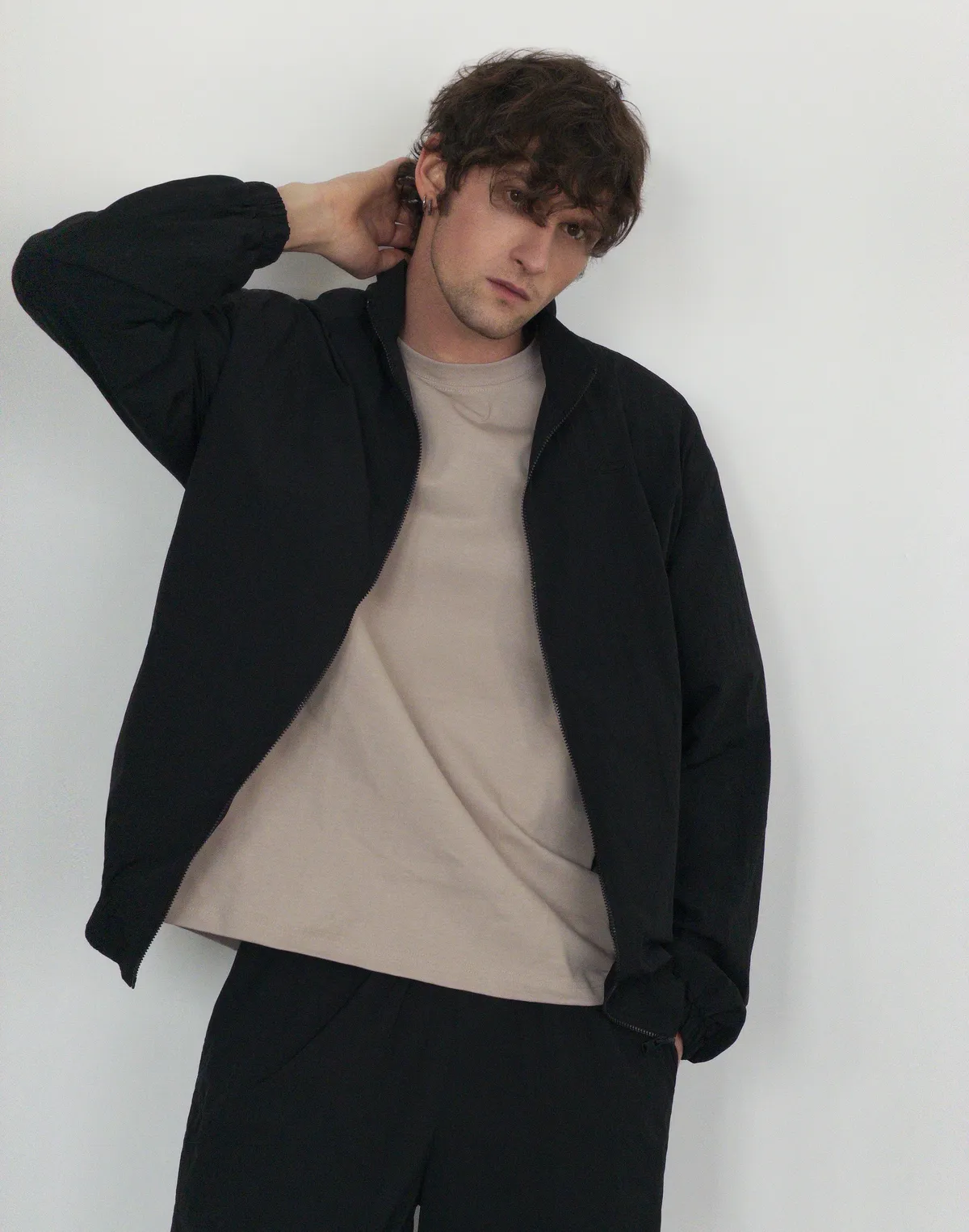 Зіпер чоловічий з плащової тканини, чорний - Фото 4