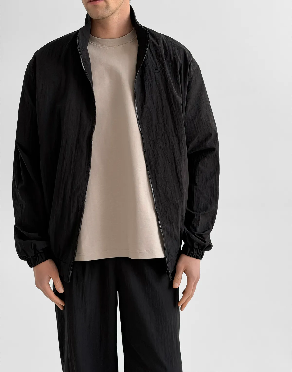 Зіпер чоловічий з плащової тканини, чорний - Фото 3