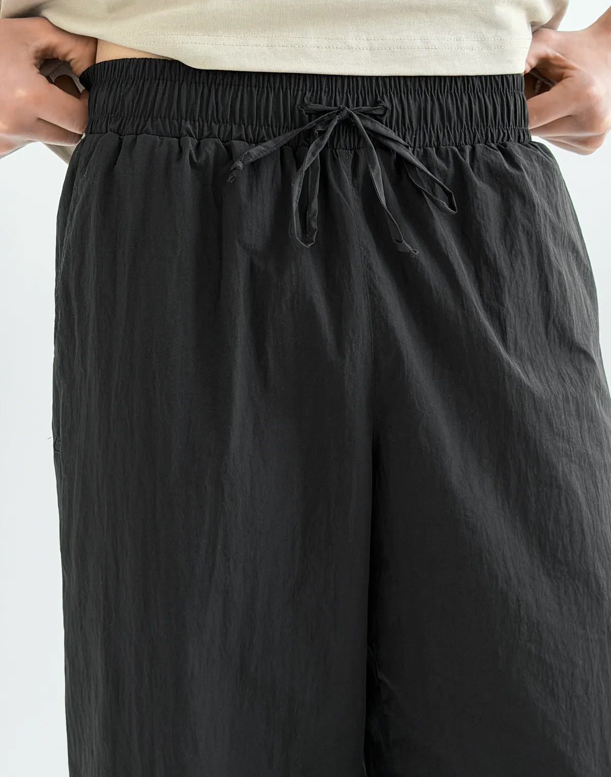 Джогери чоловічі з плащової тканини, чорні - Фото 7