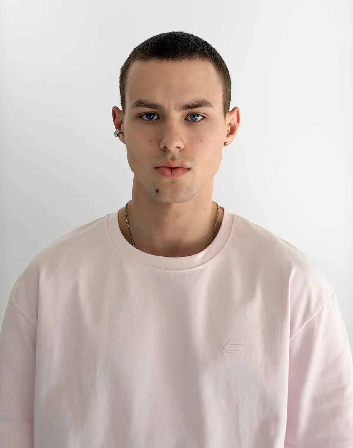 Футболка чоловіча оверсайз зі супер щільного котону з логотипом, рожева - Фото 5