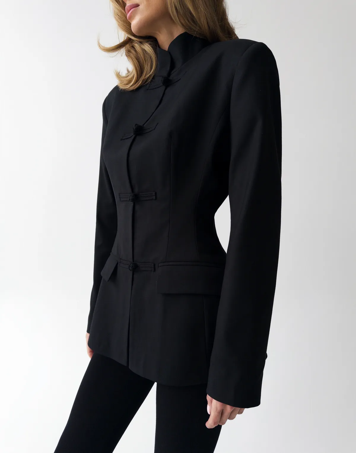 Блейзер в азійському стилі, чорний - Фото 7