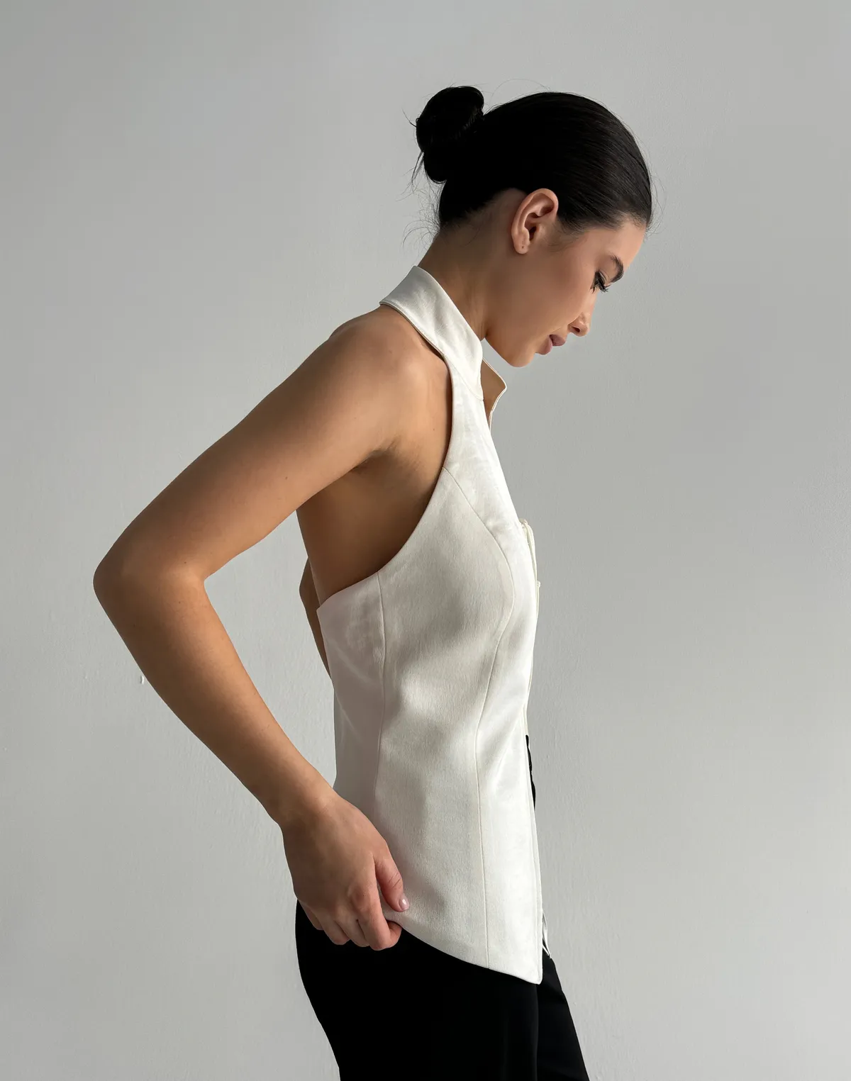 Сатиновий топ в азійському стилі, молочний - Фото 7