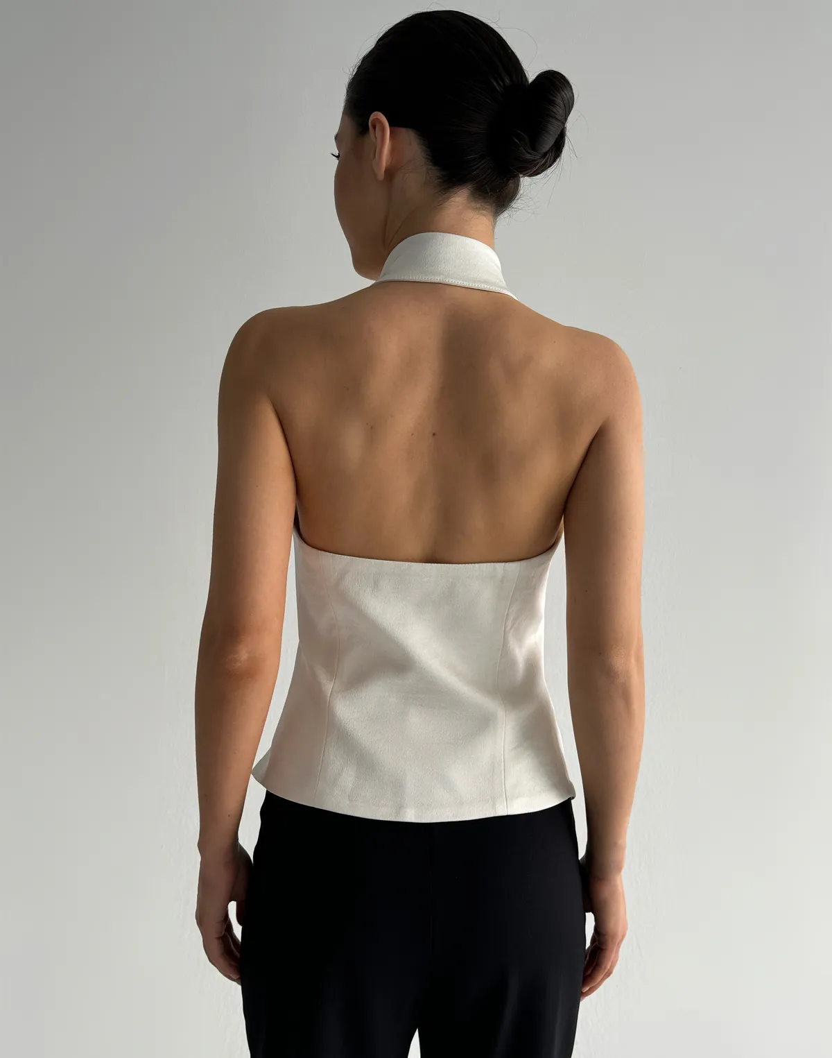 Сатиновий топ в азійському стилі, молочний - Фото 2