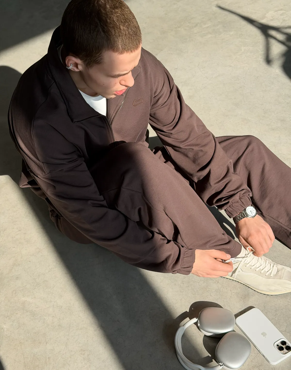 Штани прямі весняні чоловічі базові, шоколад - Фото 8