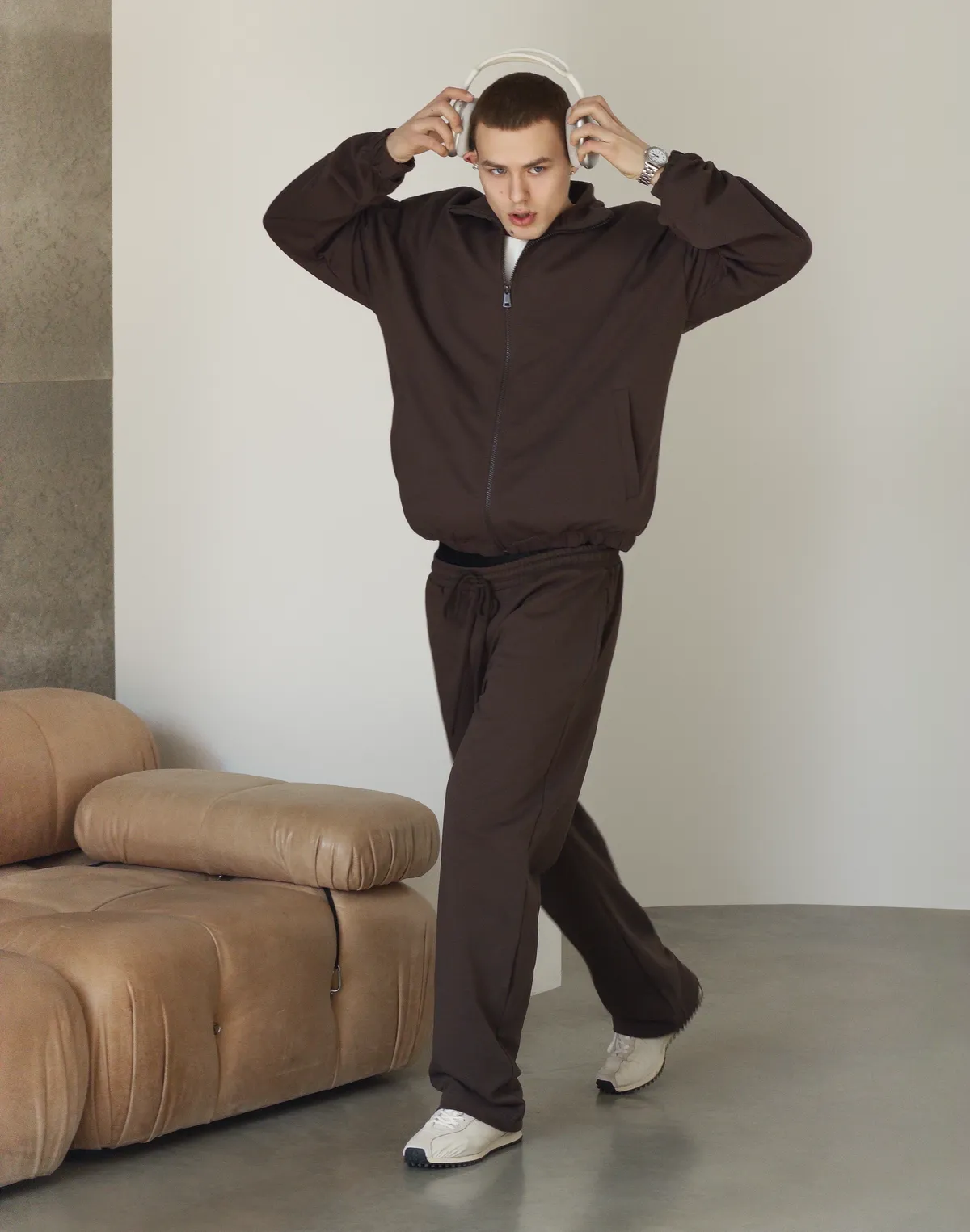 Кофта чоловіча весняна на блискавці, шоколад - Фото 8