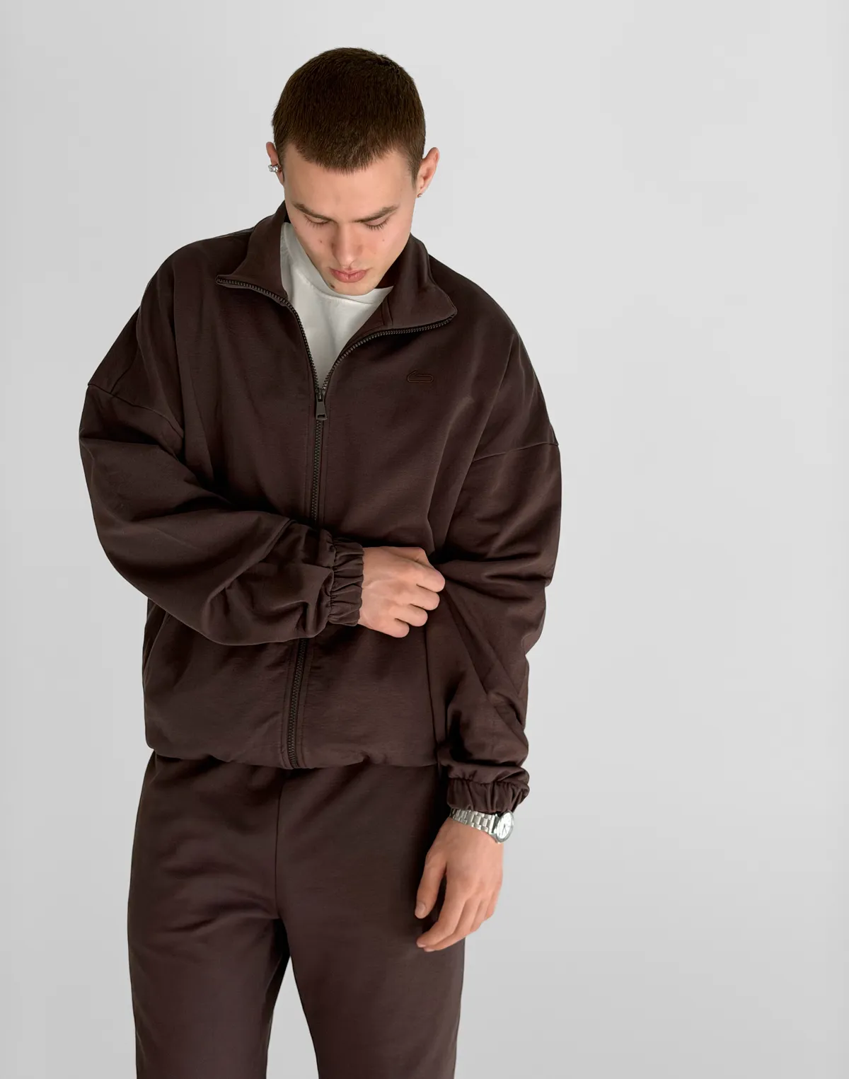 Кофта чоловіча весняна на блискавці, шоколад - Фото 7