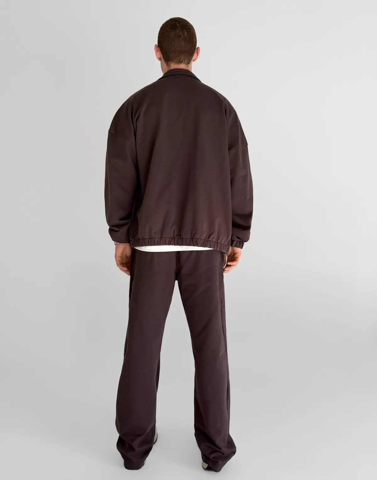 Комплект весняний чоловічій кофта на блискавці та штани прямі, шоколад - Фото 2