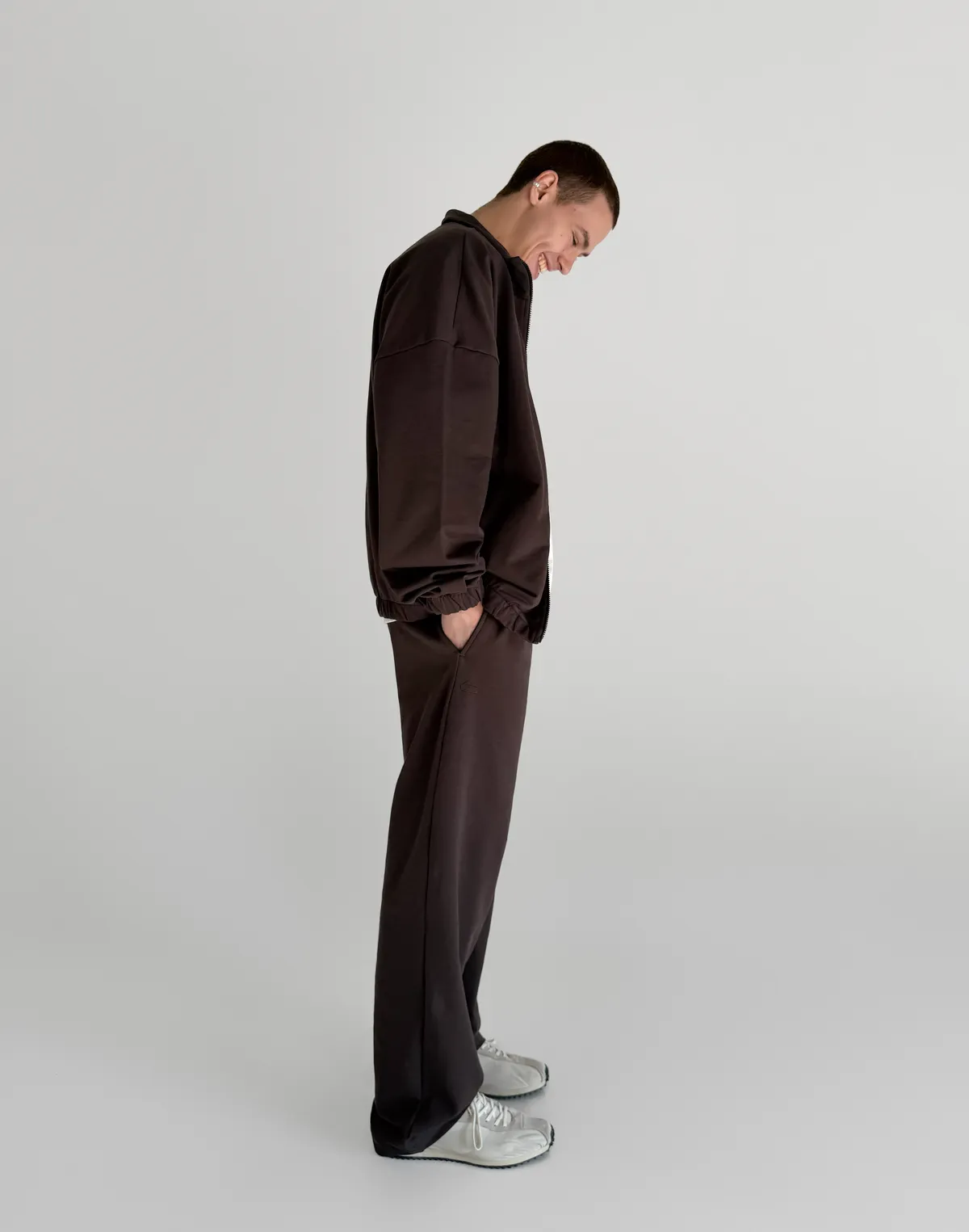 Штани прямі весняні чоловічі базові, шоколад - Фото 3