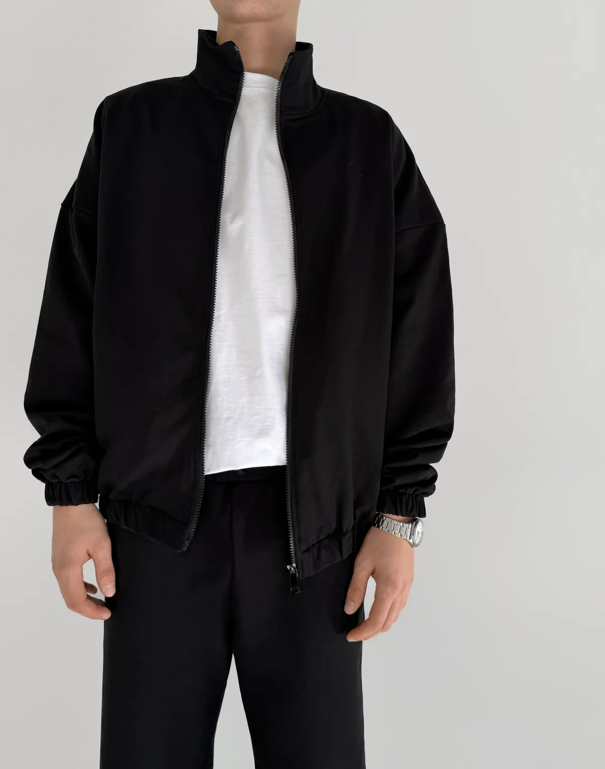 Кофта чоловіча весняна на блискавці, чорна - Фото 8