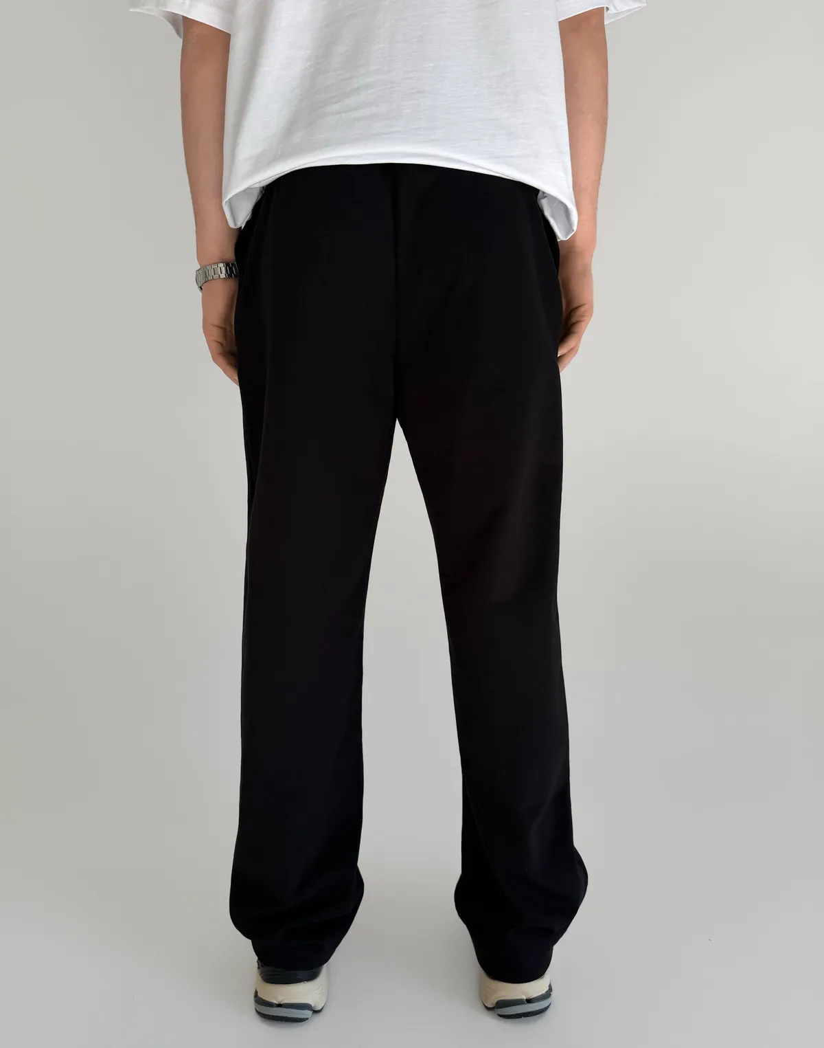 Штани прямі весняні чоловічі базові, чорні - Фото 2