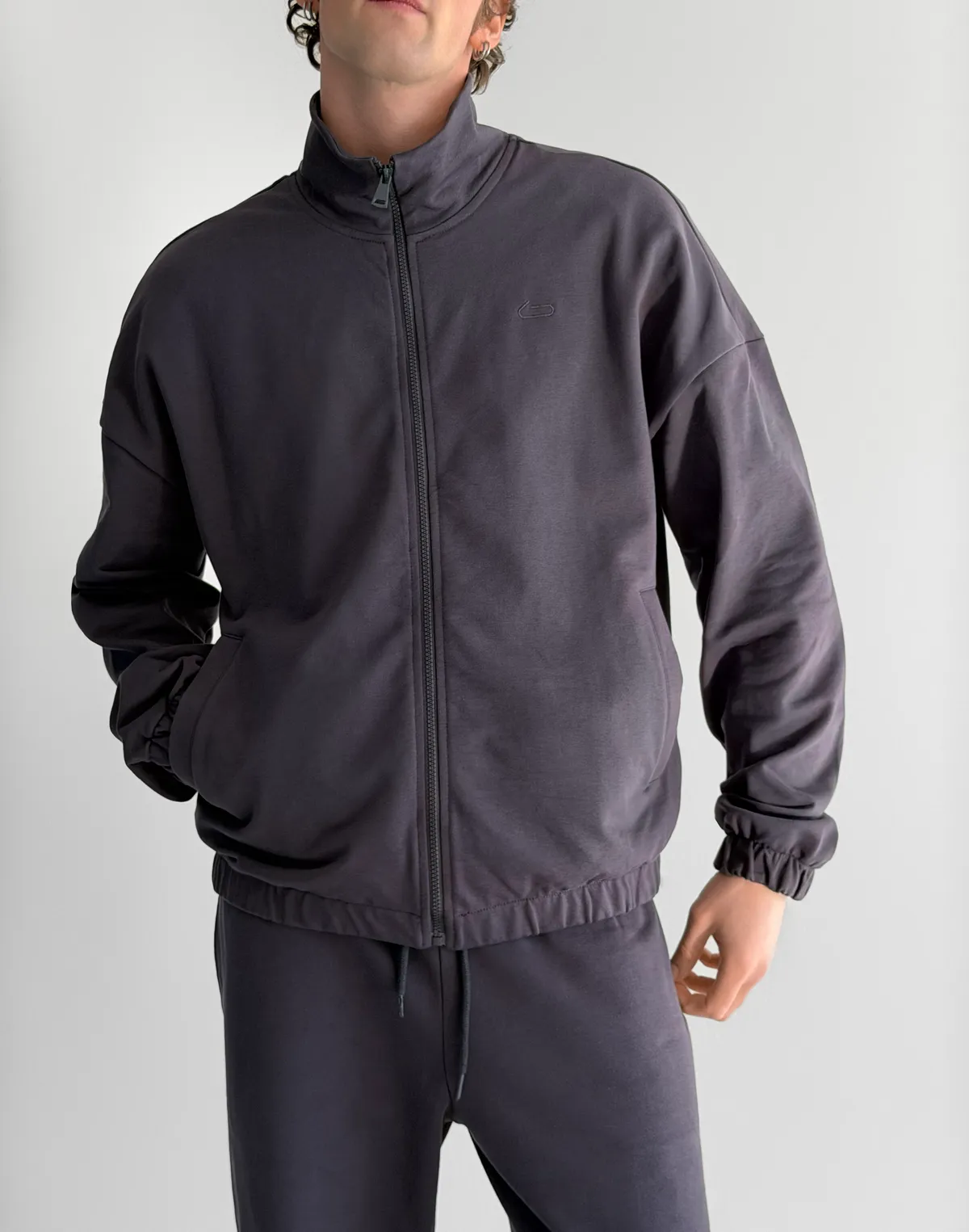 Кофта чоловіча весняна на блискавці, графіт - Фото 1