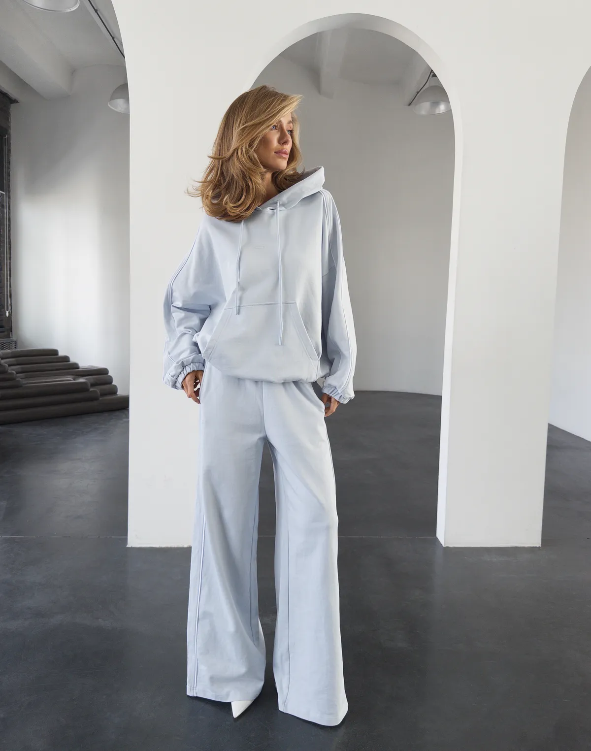 Худі весняний з кантом жіночий, блакитний - Фото 8