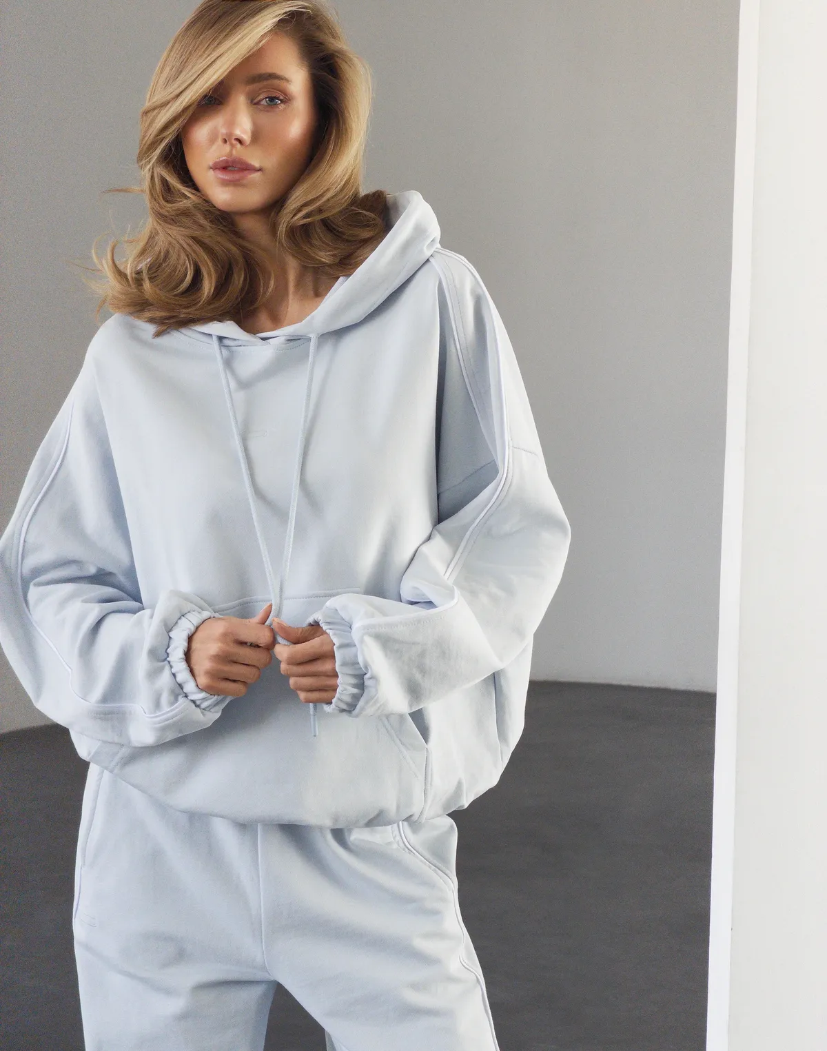 Худі весняний з кантом жіночий, блакитний - Фото 7