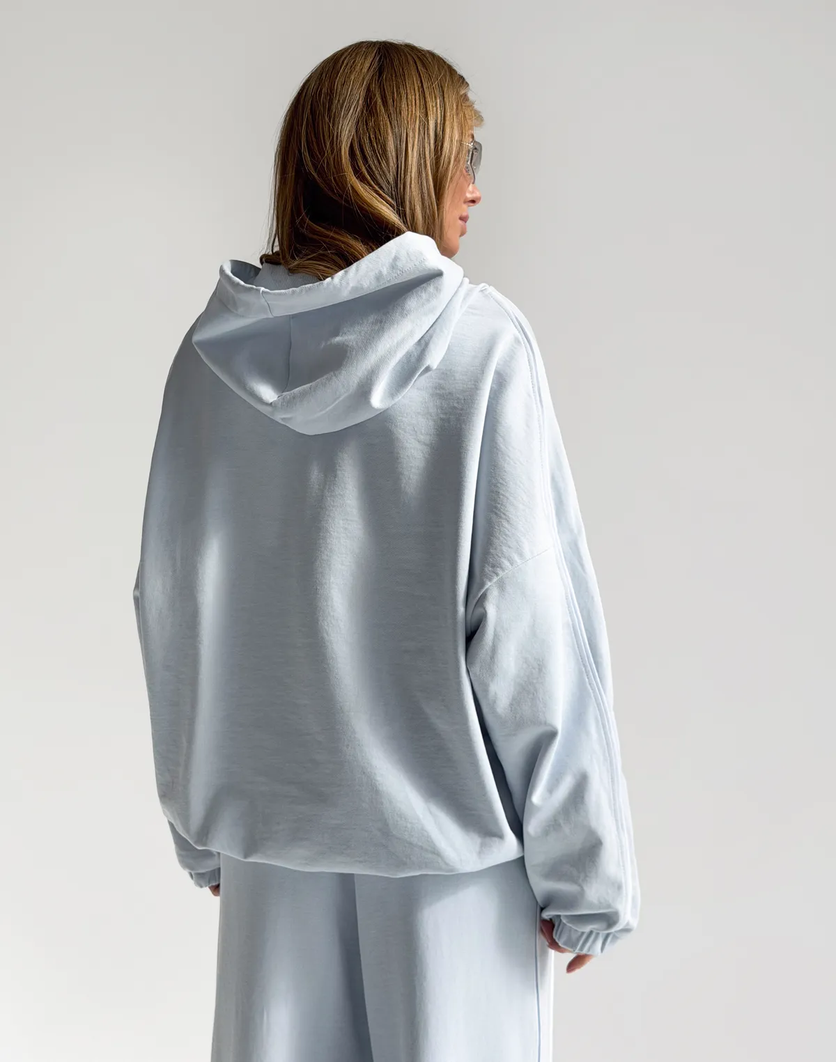 Худі весняний з кантом жіночий, блакитний - Фото 2