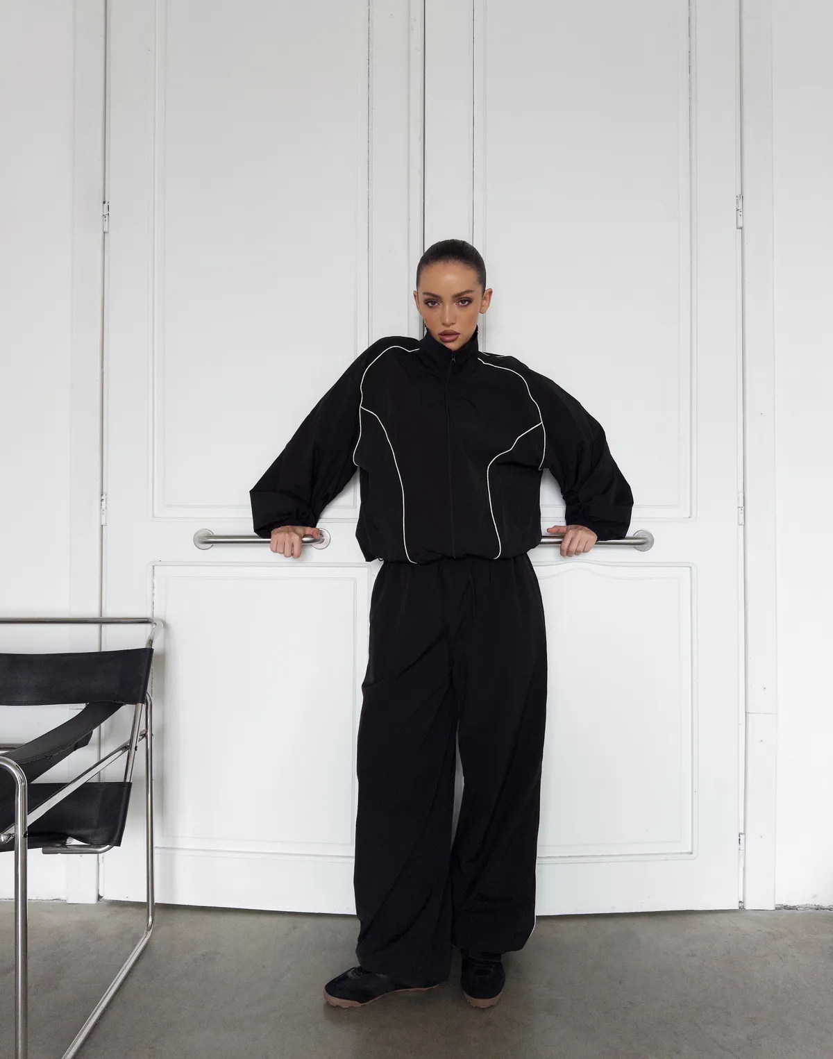 Зіпер з плащової тканини з кантом, чорний - Фото 8