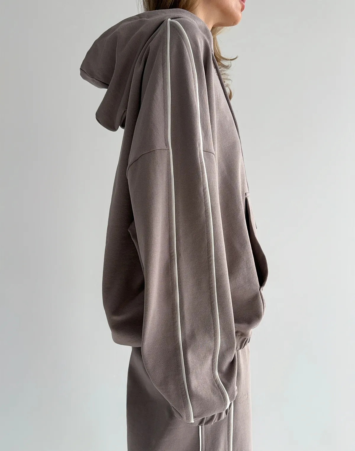 Худі весняний з кантом жіночий, світло-кавовий - Фото 4