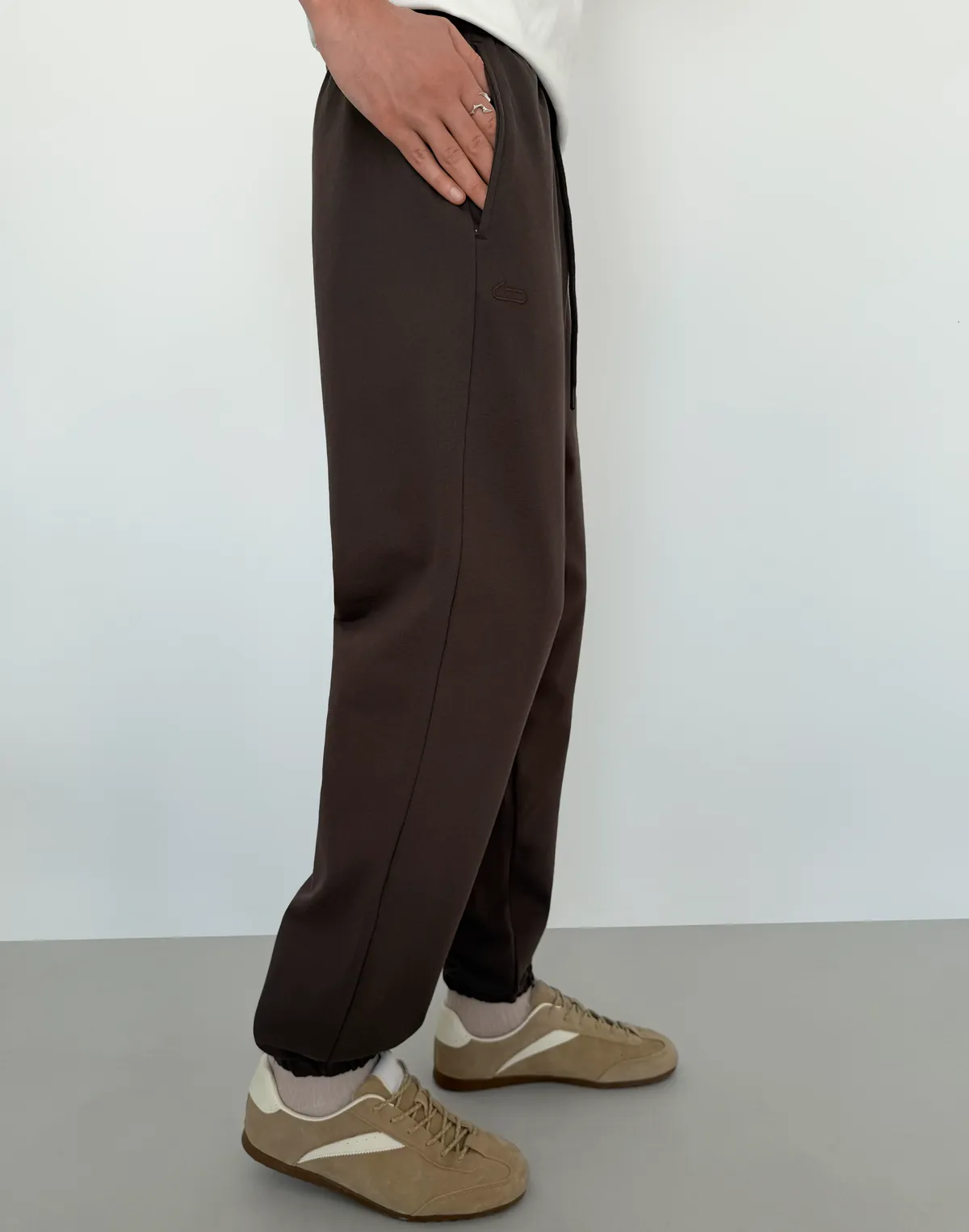 Штани джогери весняні чоловічі базові, шоколад - Фото 8