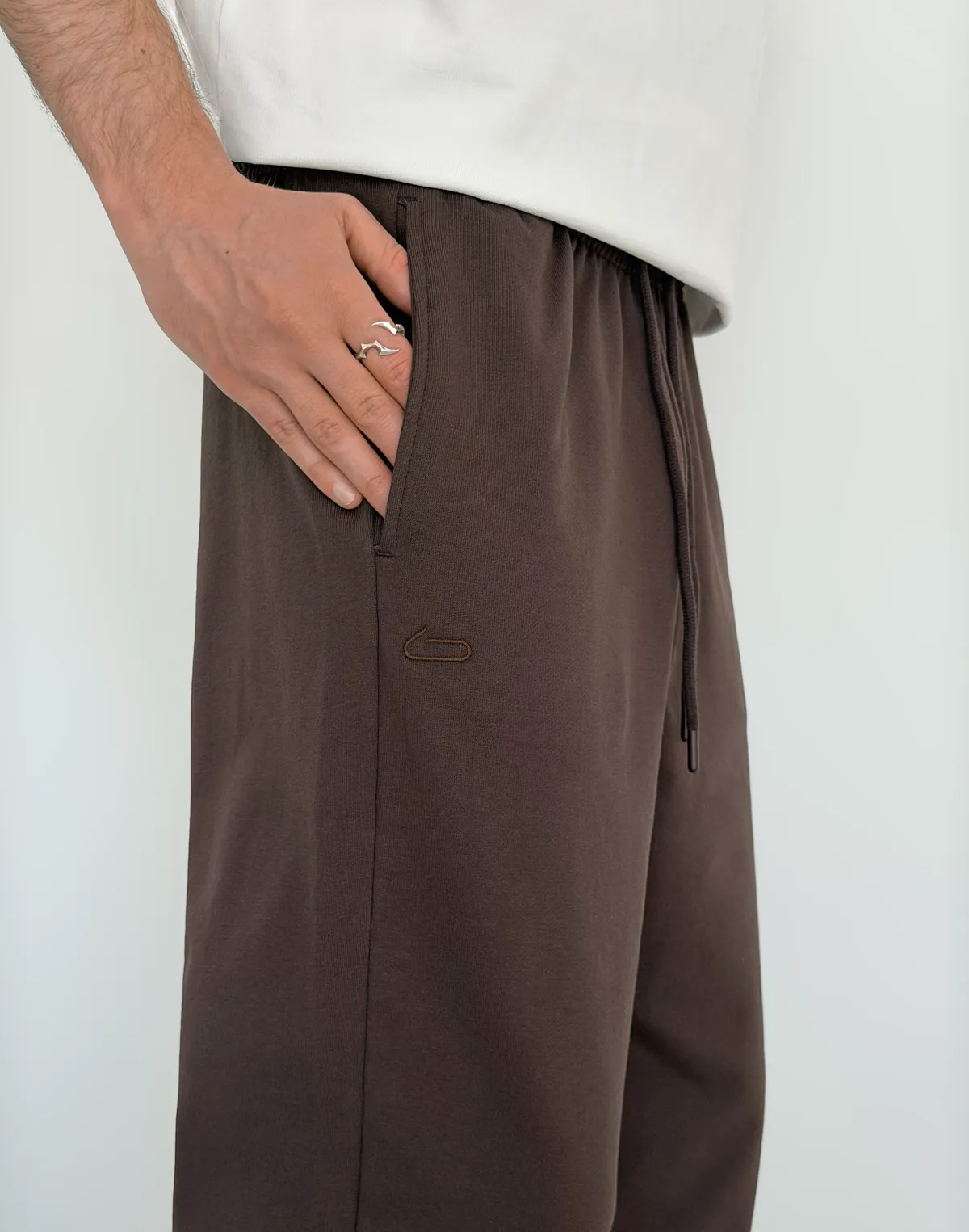 Штани джогери весняні чоловічі базові, шоколад - Фото 5