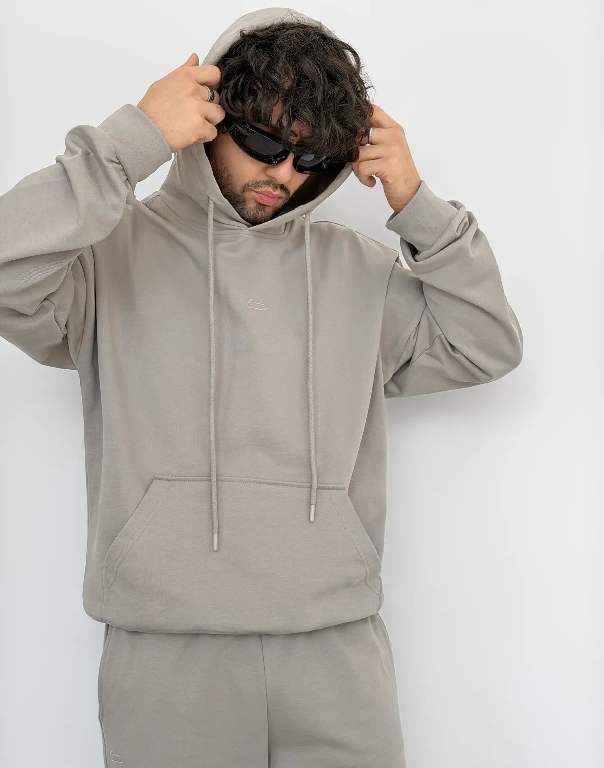 Худі чоловічий весняний з капюшоном, нейтральний сірий - Фото 6
