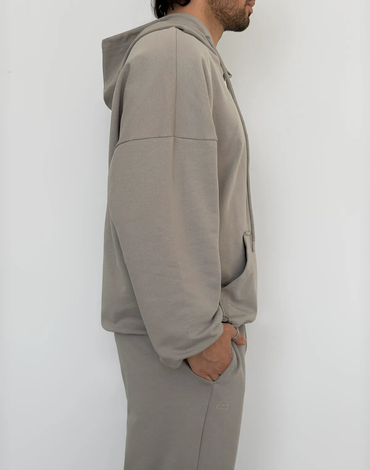 Худі чоловічий весняний з капюшоном, нейтральний сірий - Фото 5
