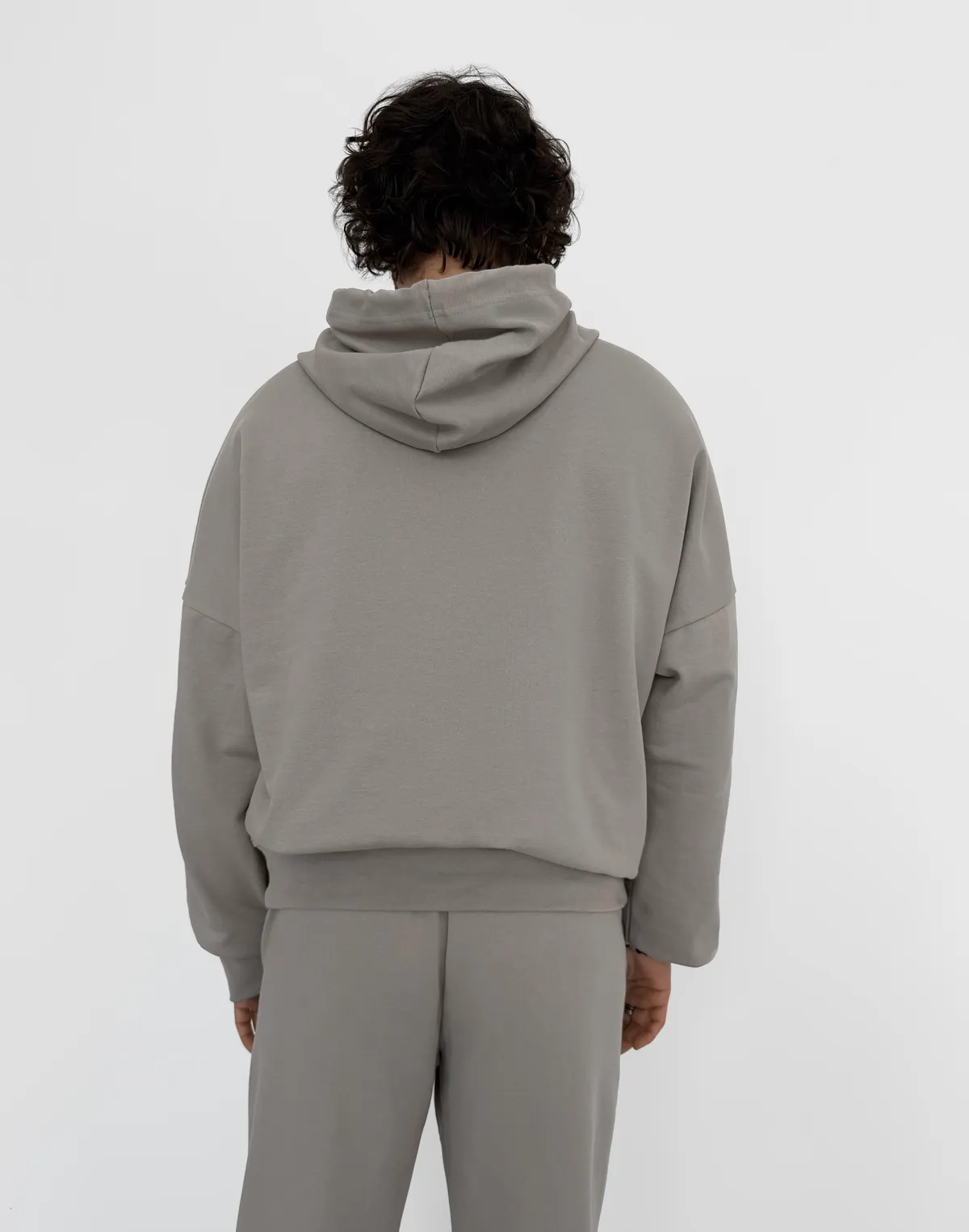 Худі чоловічий весняний з капюшоном, нейтральний сірий - Фото 2