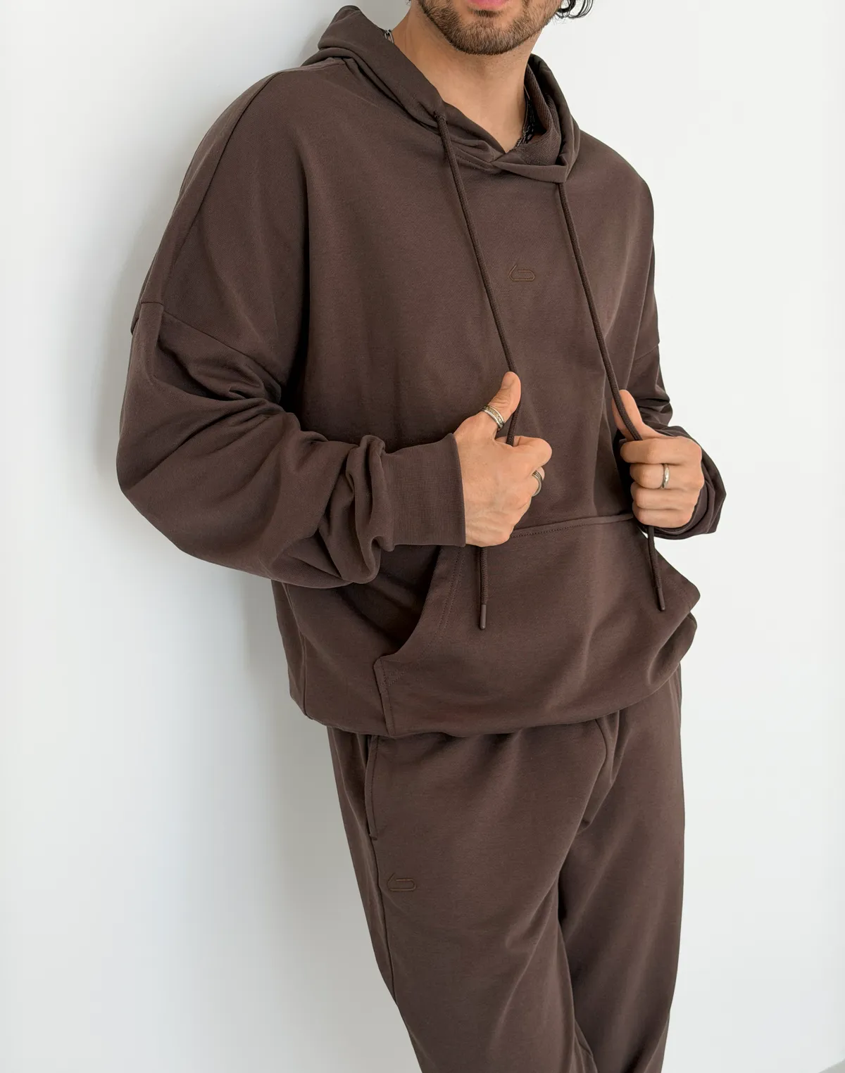 Худі чоловічий весняний з капюшоном, шоколад - Фото 1