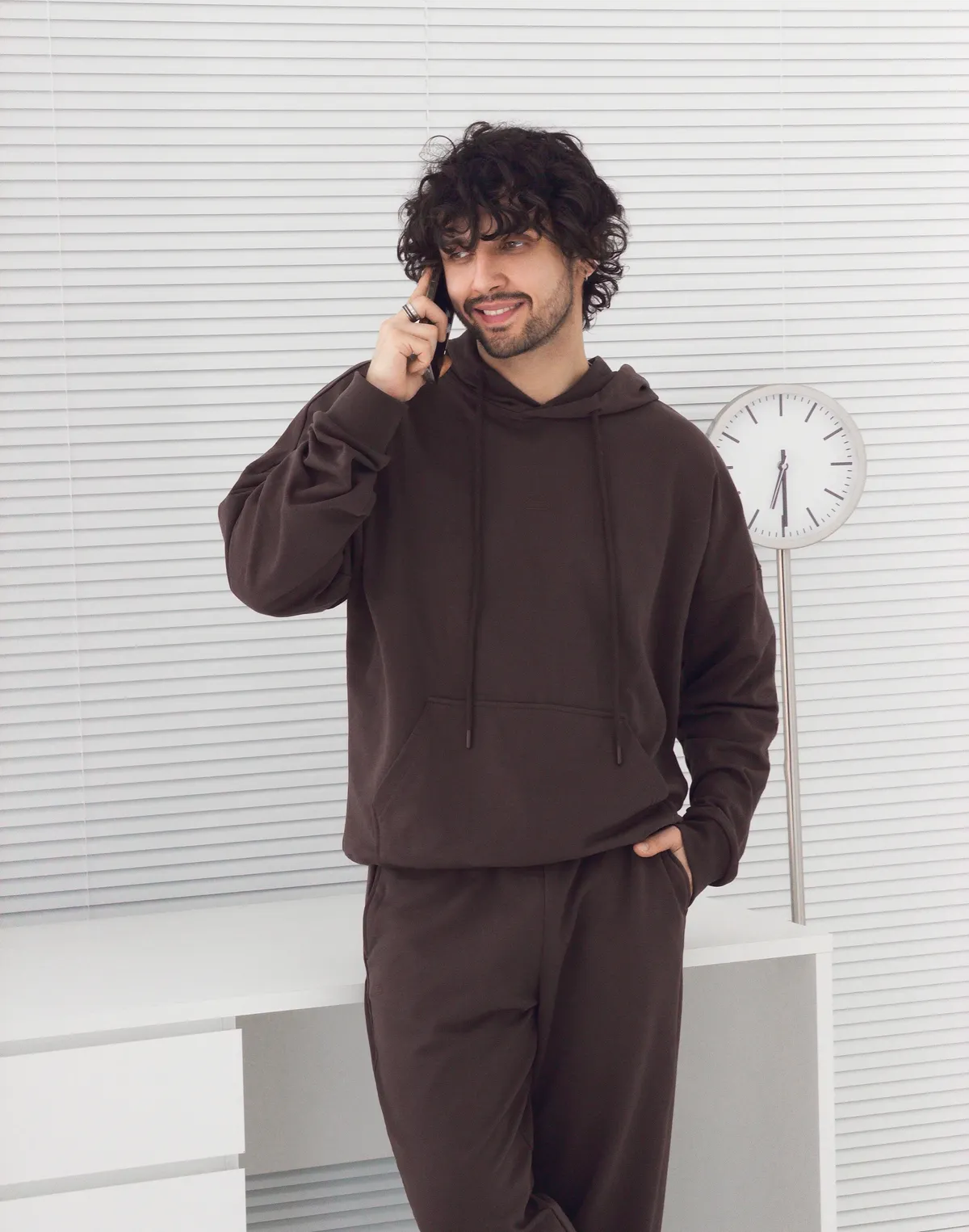 Худі чоловічий весняний з капюшоном, шоколад - Фото 6