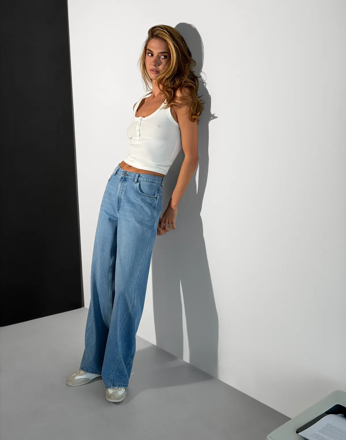 Джинси baggy жіночі вільного крою, блакитні класичні - Фото 8