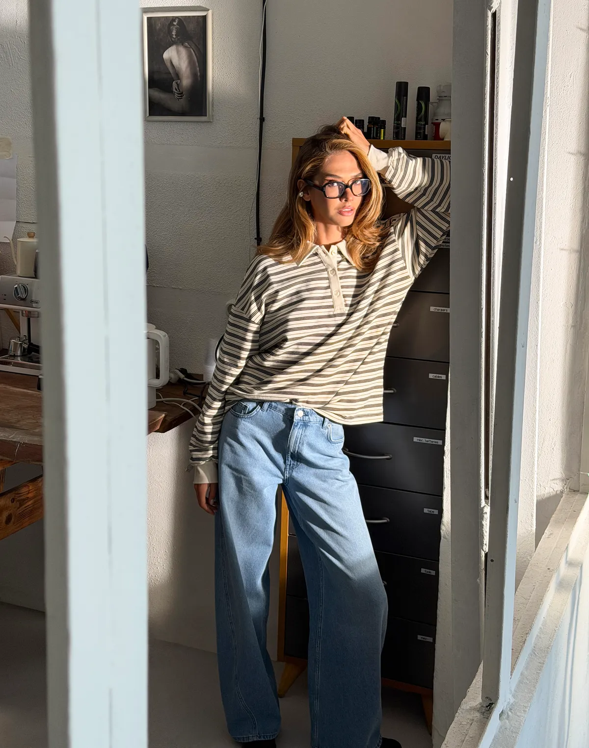 Джинси baggy жіночі вільного крою, блакитні класичні - Фото 4