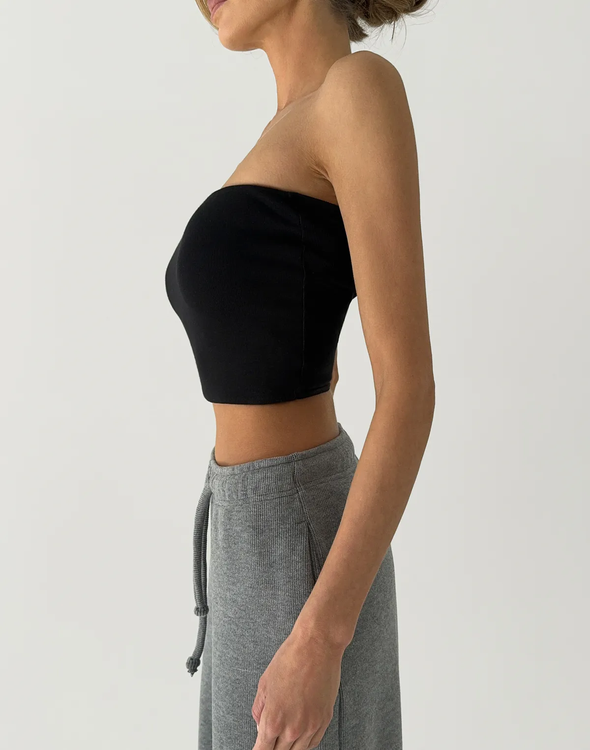 Letni top bandeau, czarny - Фото 6