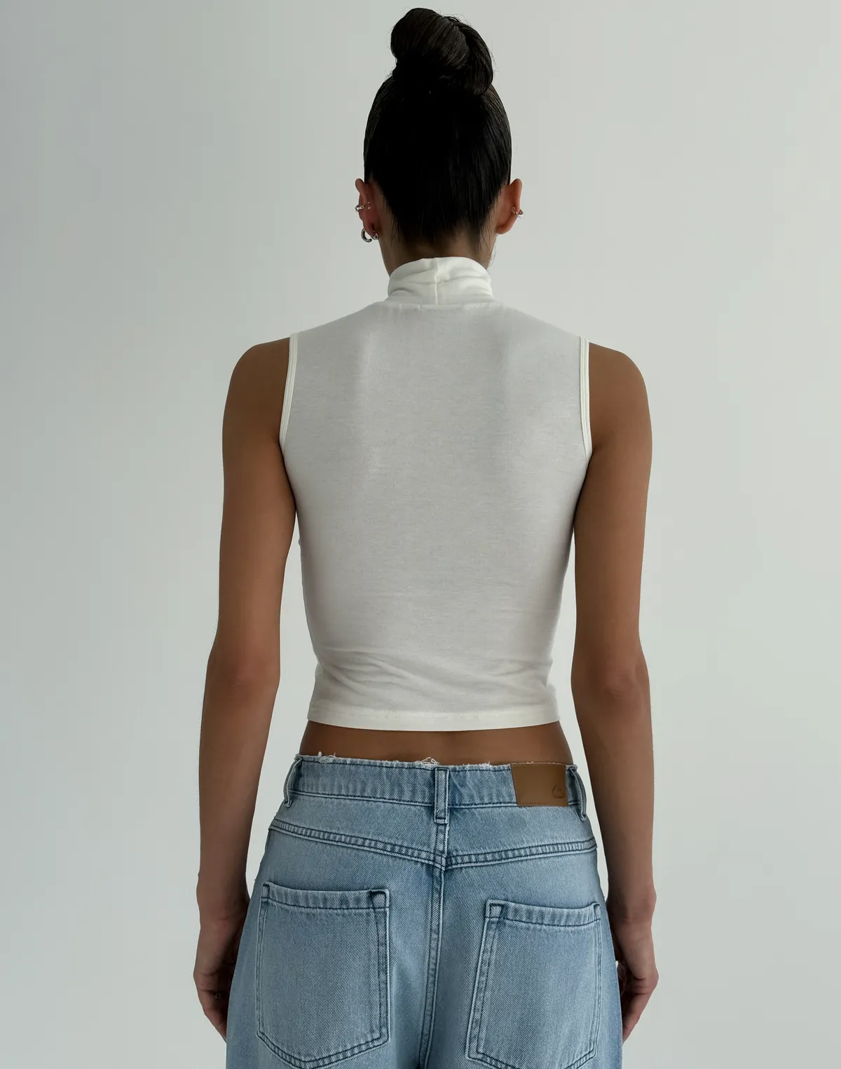 Майка під горло з кашеміром у складі, шампань - Фото 2