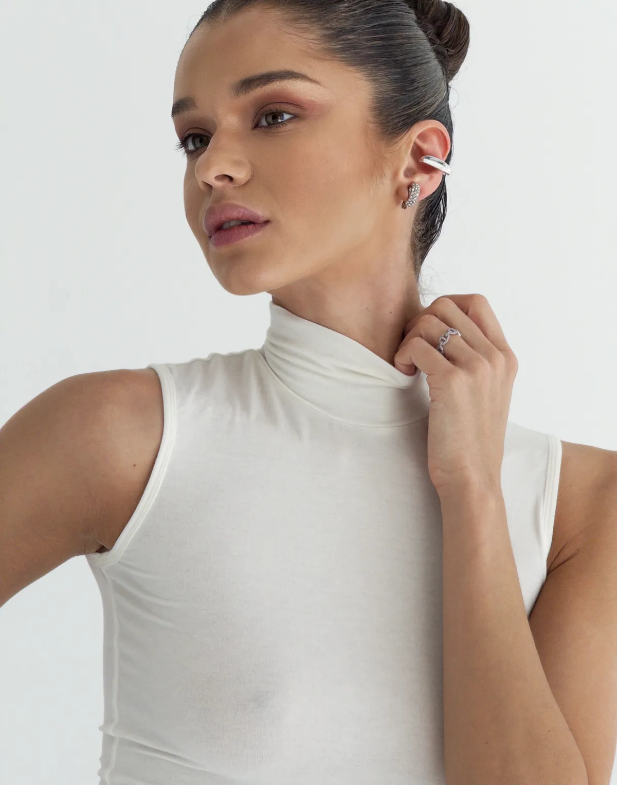 Майка під горло з кашеміром у складі, шампань - Фото 6