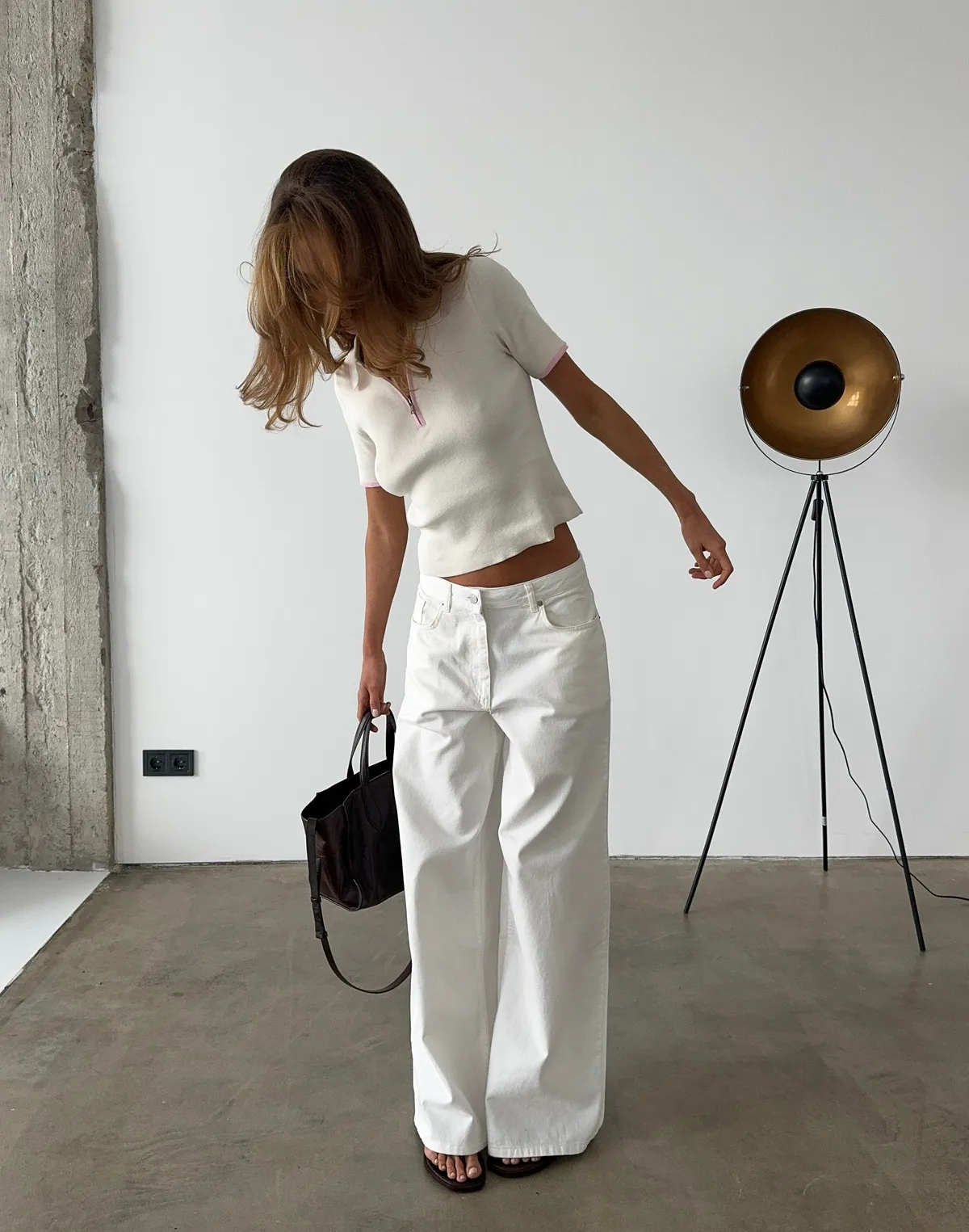 Поло з блискавкою та контрастними кантами, молочна з рожевим - Фото 5