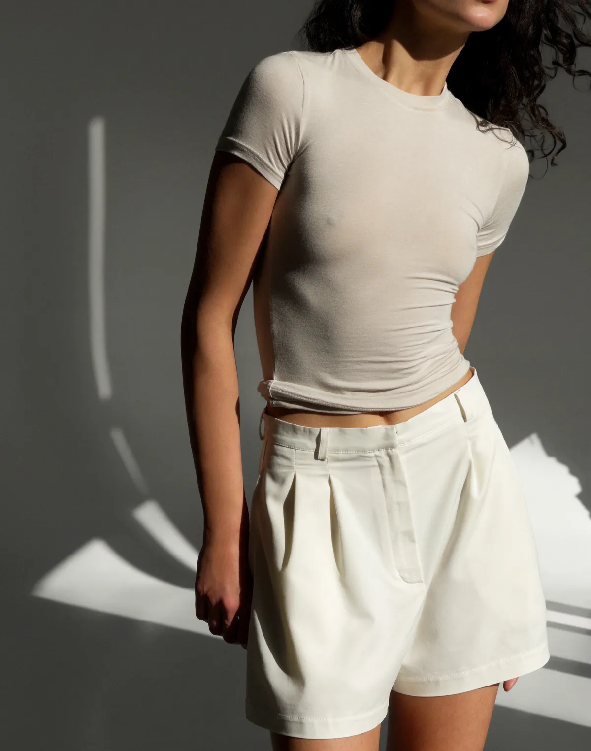 Футболка по фігурі з кашеміром у складі, таш - Фото 8