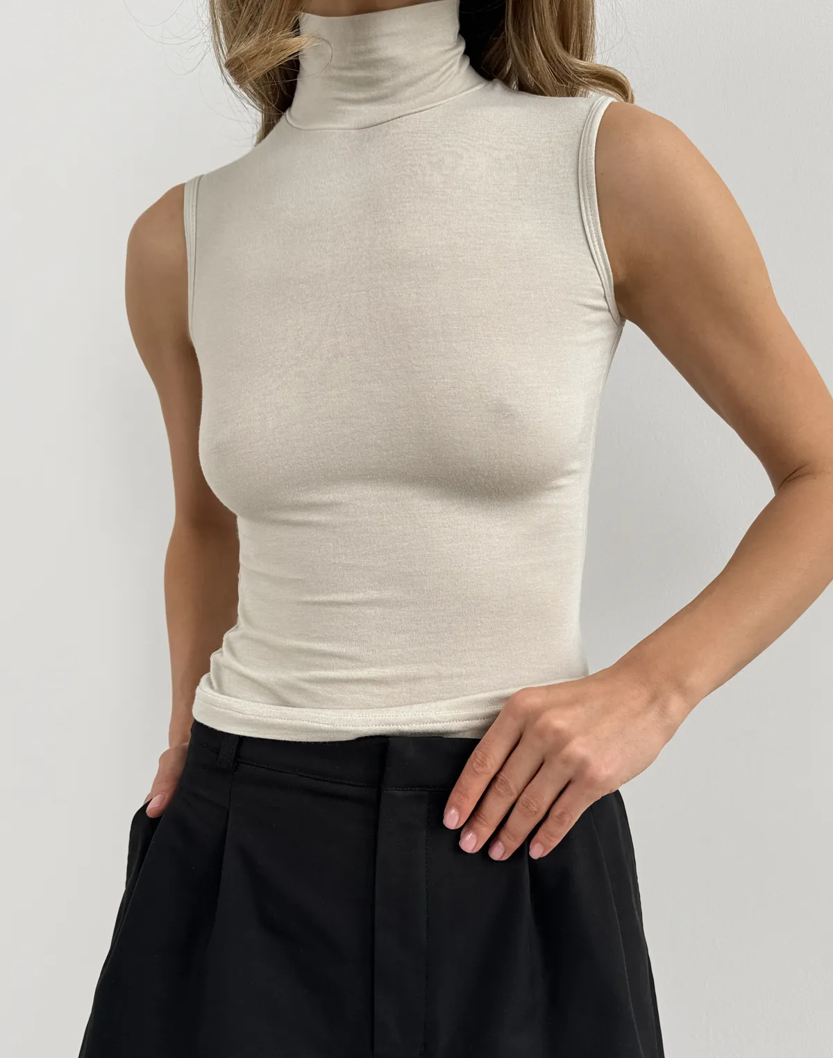 Майка під горло з кашеміром у складі, таш - Фото 8