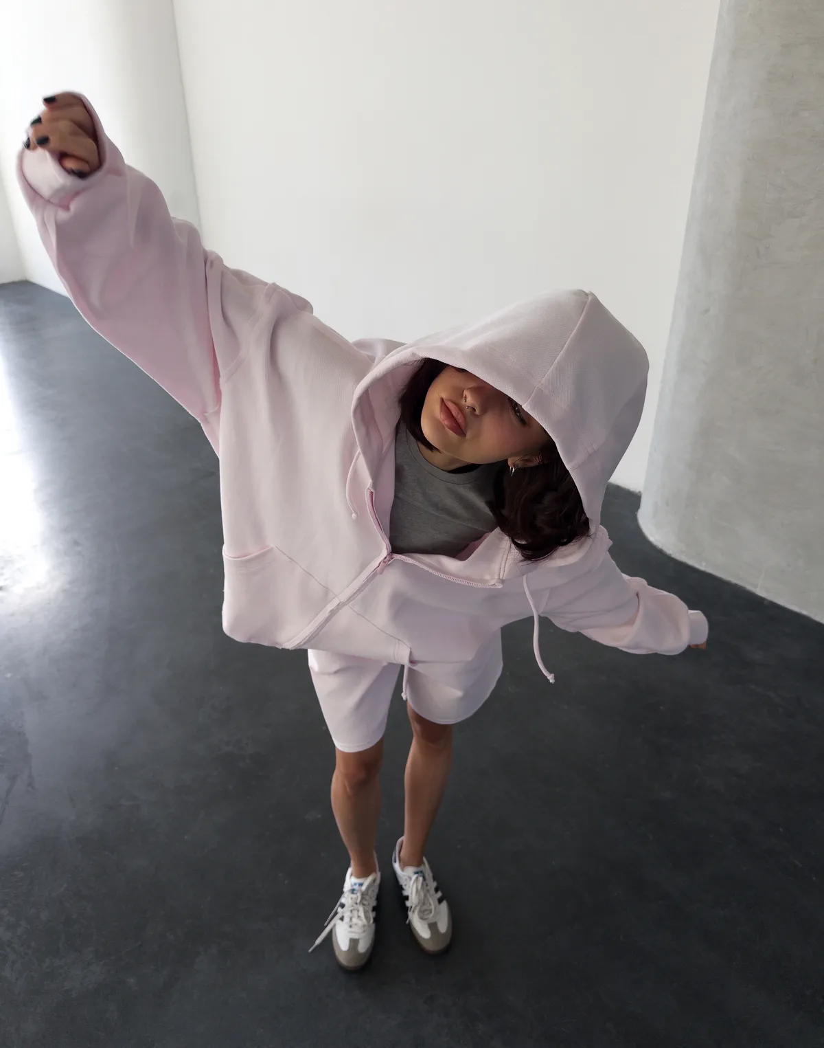 Зіпер оверсайз з декоративними швами, рожевий - Фото 8