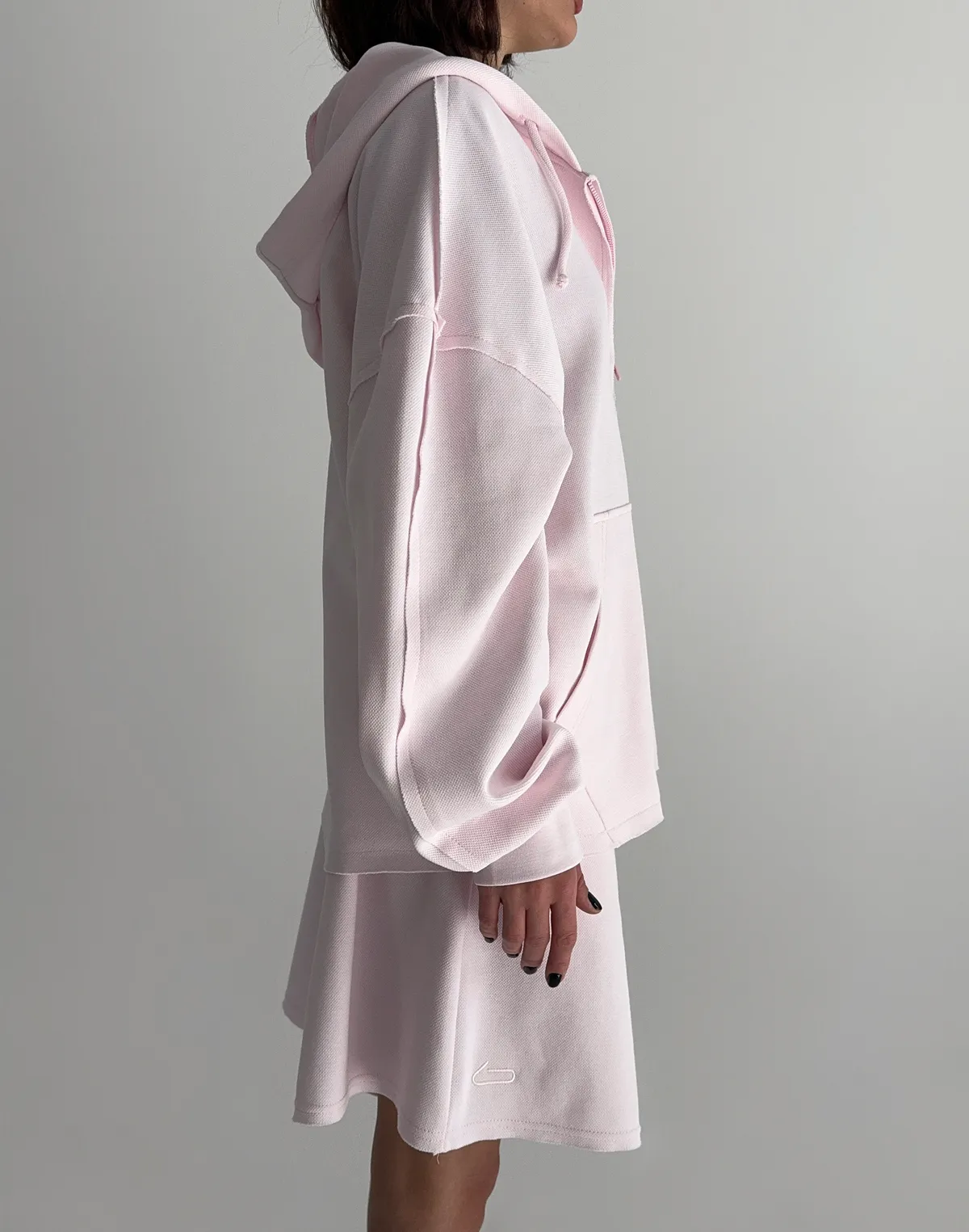 Зіпер оверсайз з декоративними швами, рожевий - Фото 6