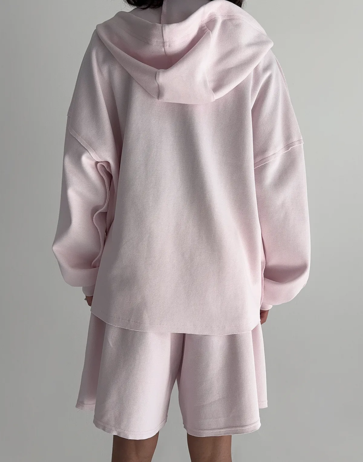 Зіпер оверсайз з декоративними швами, рожевий - Фото 2