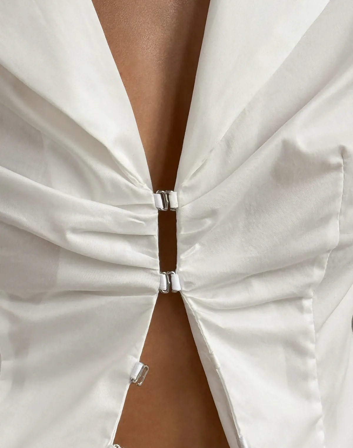 Сорочка на декоративних застібках, молочна - Фото 6