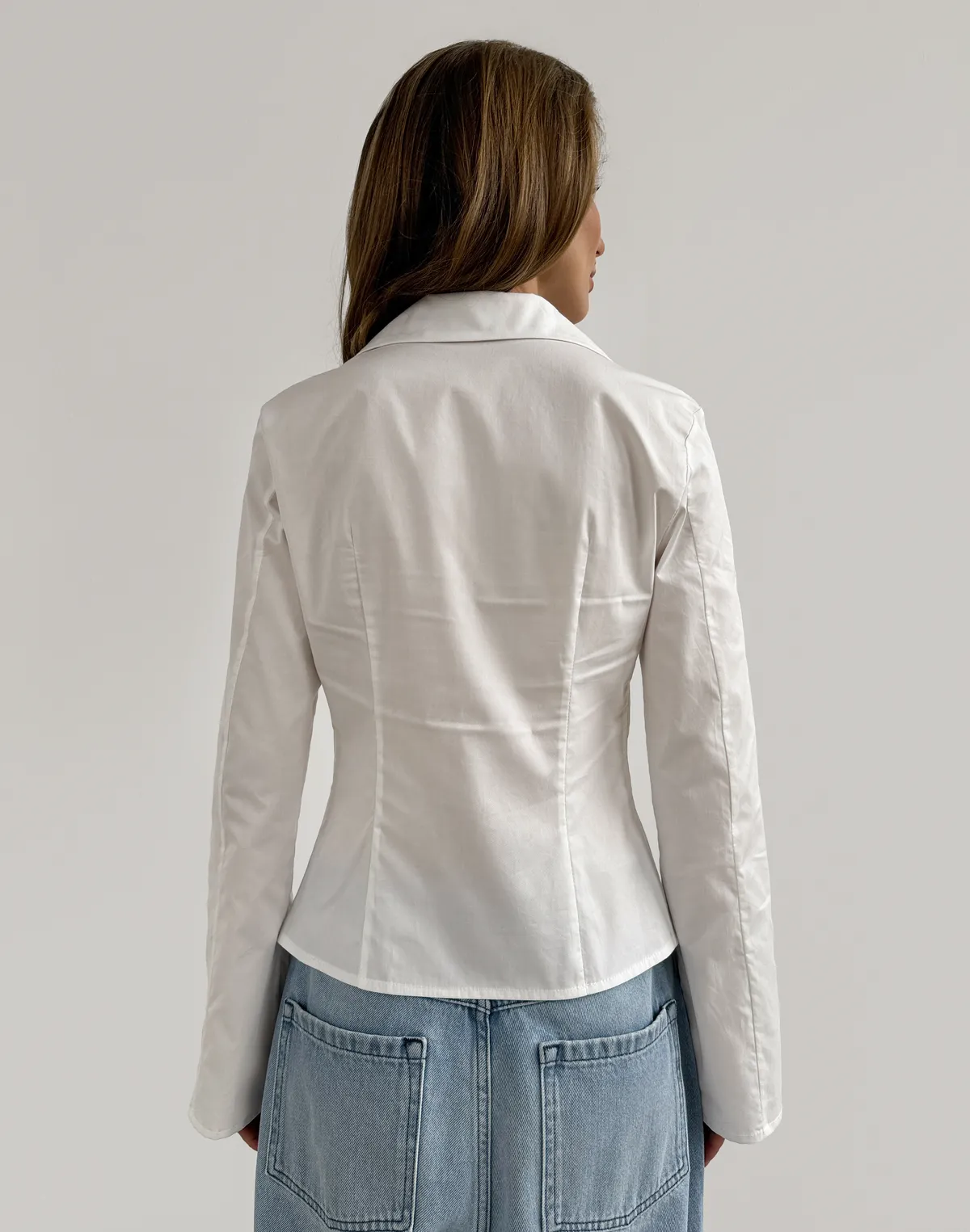 Сорочка на декоративних застібках, молочна - Фото 2