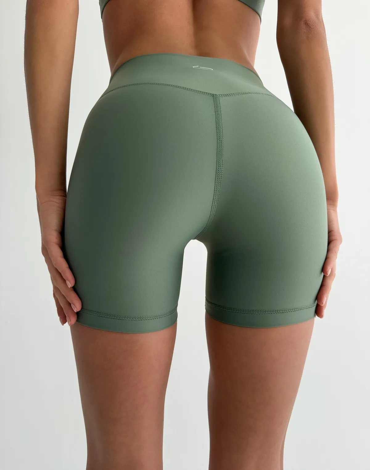 Велосипедки з високою посадкою, оливкові - Фото 2