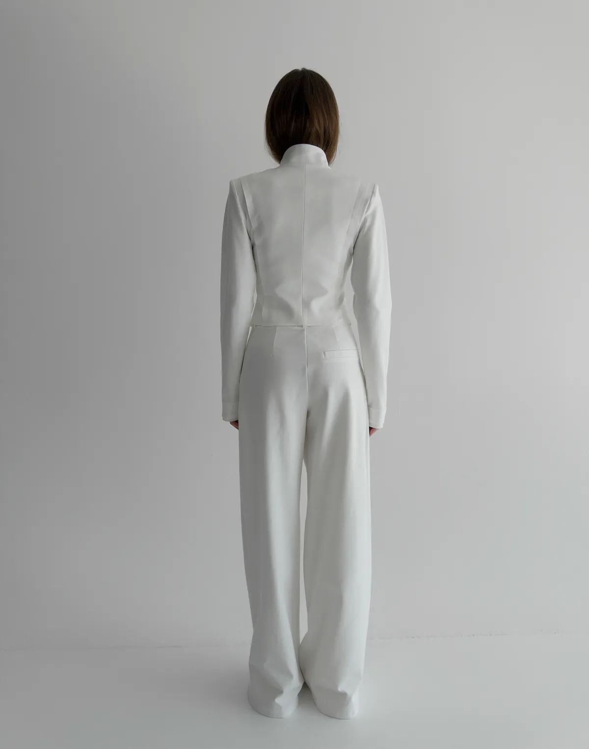 Жакет вкорочений в азійському стилі, молочний - Фото 2