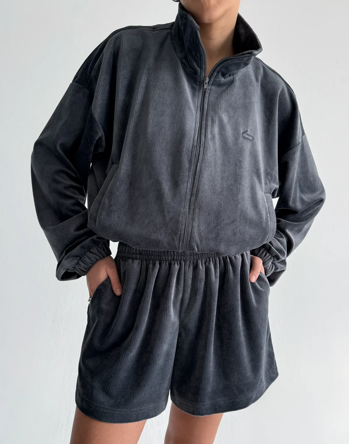 Зіпер велюровий літній жіночий, графітовий - Фото 5