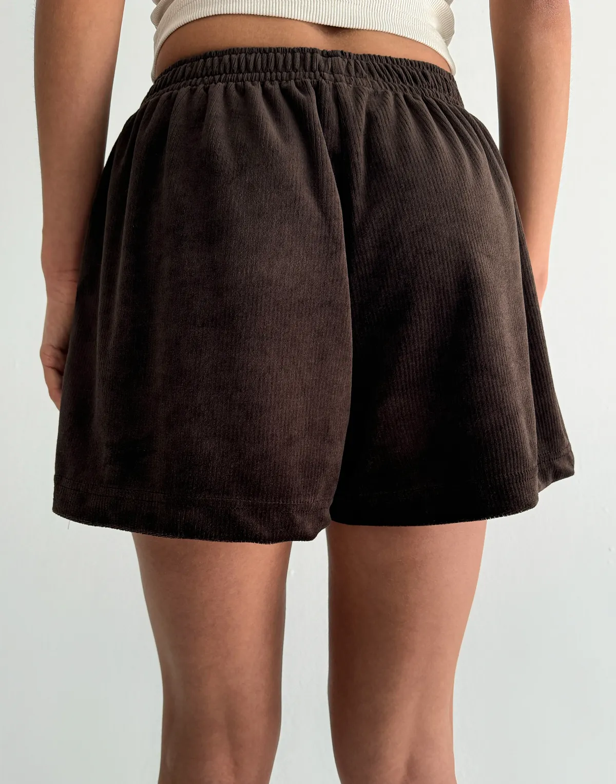 Шорти велюрові літні вільного крою міні, шоколадні - Фото 2